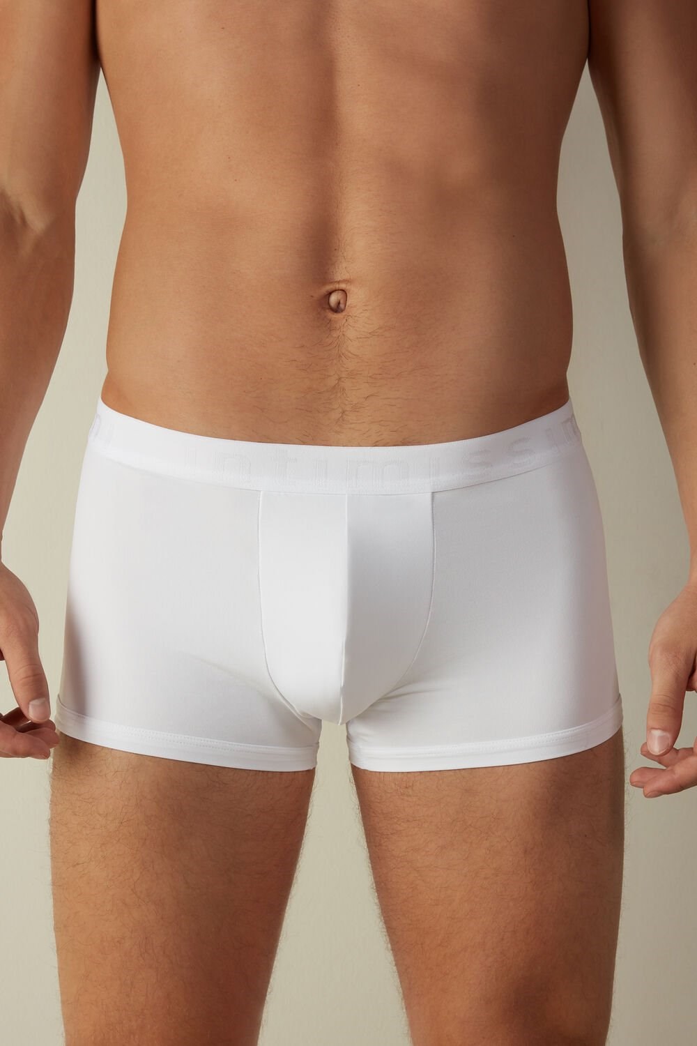 Intimissimi Microfiber Logo Boxer Shorts White - 001 - White | 7432BSKWL