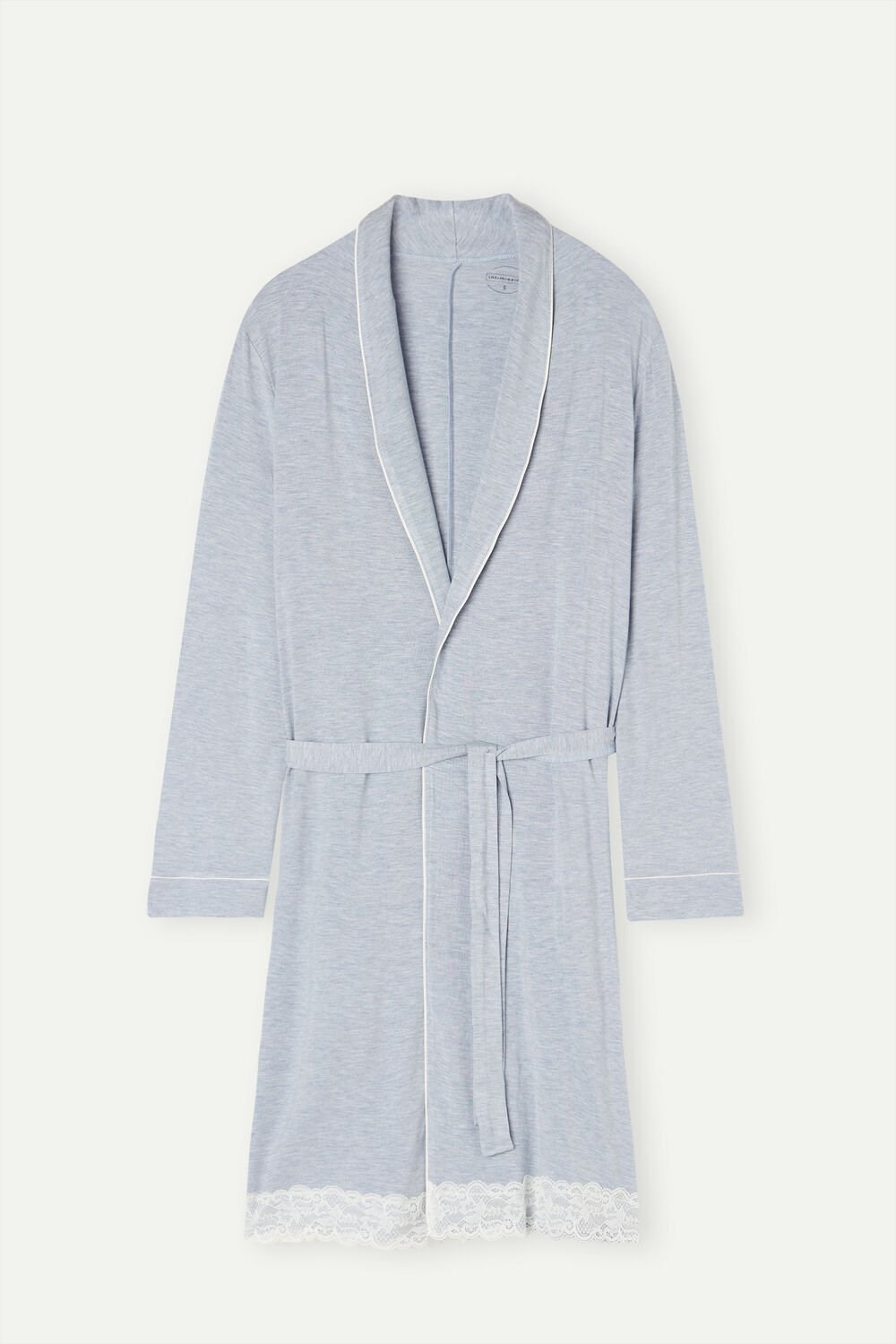 Intimissimi Modal Lace Detail Robe Light Blue - 009j - Heathered Light Blue | 5237BXWMN