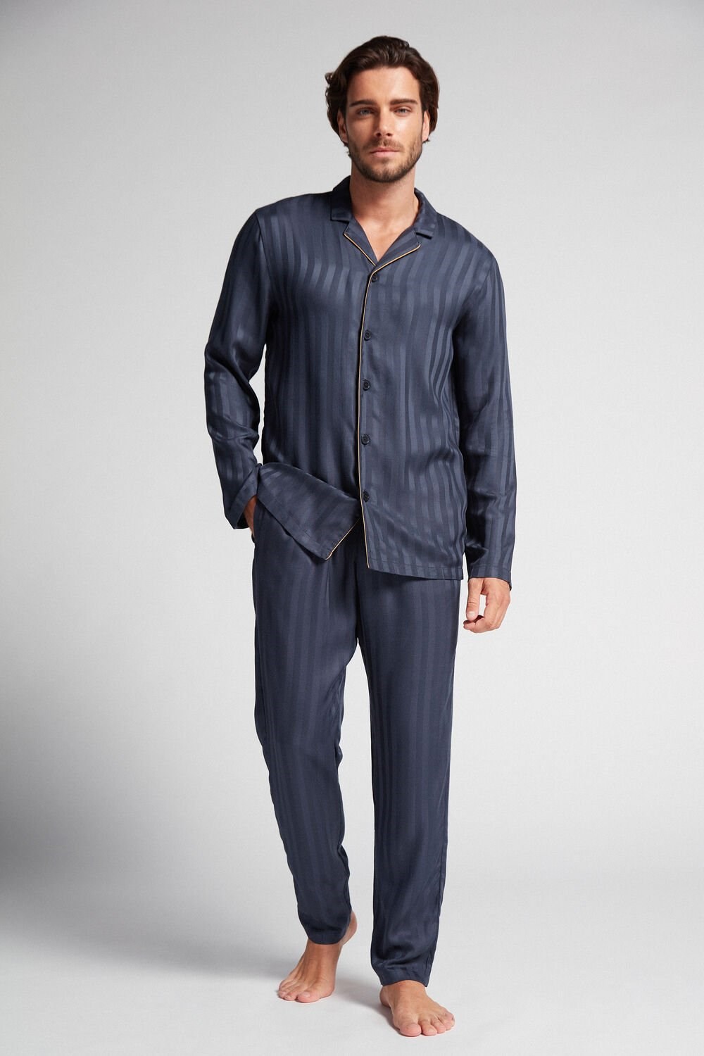 Intimissimi Modal Pajama Set Blue - 095i - Dark Blue | 6580STZHV