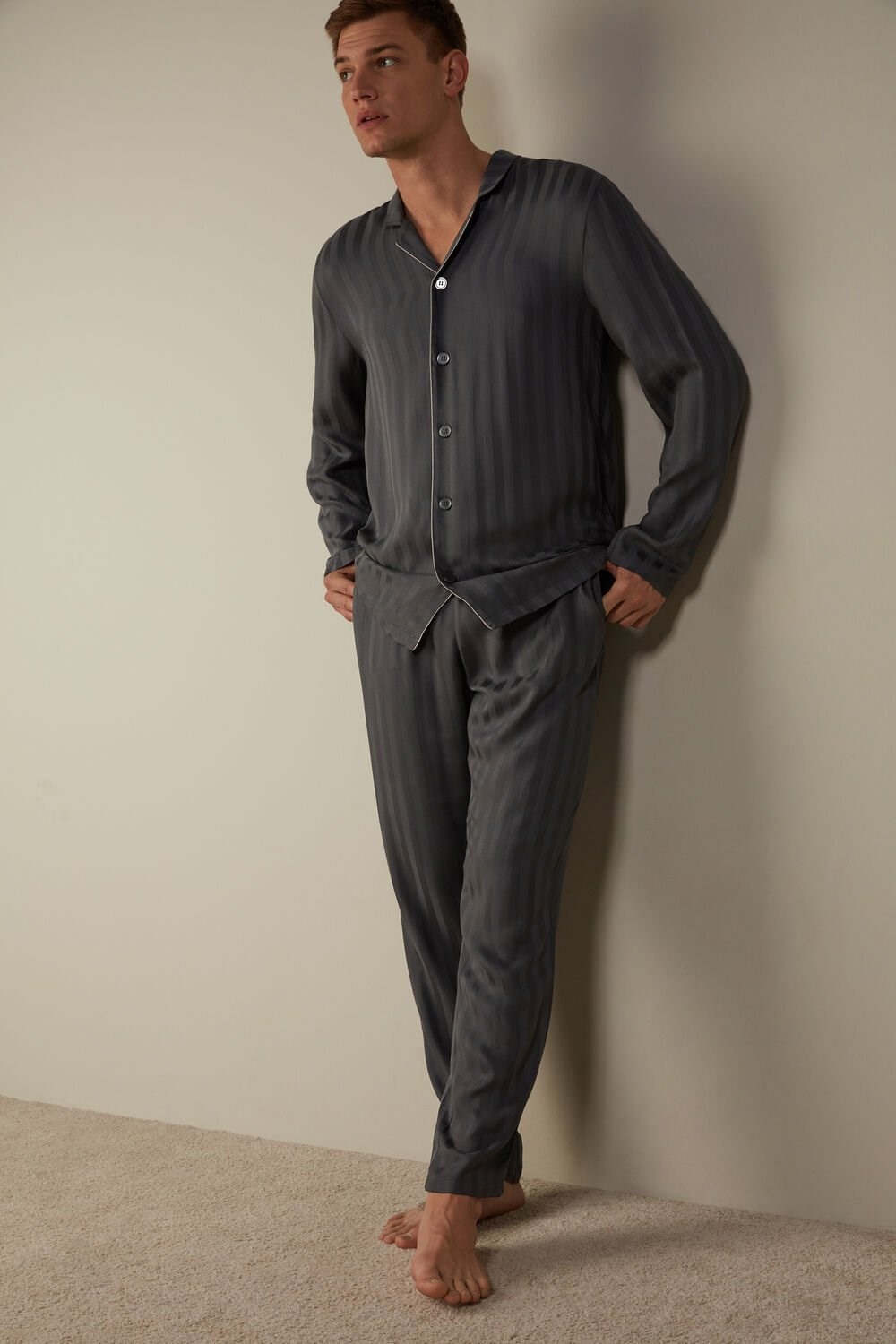 Intimissimi Modal Pajama Set Grey - 816i - Gray | 5287BASEP