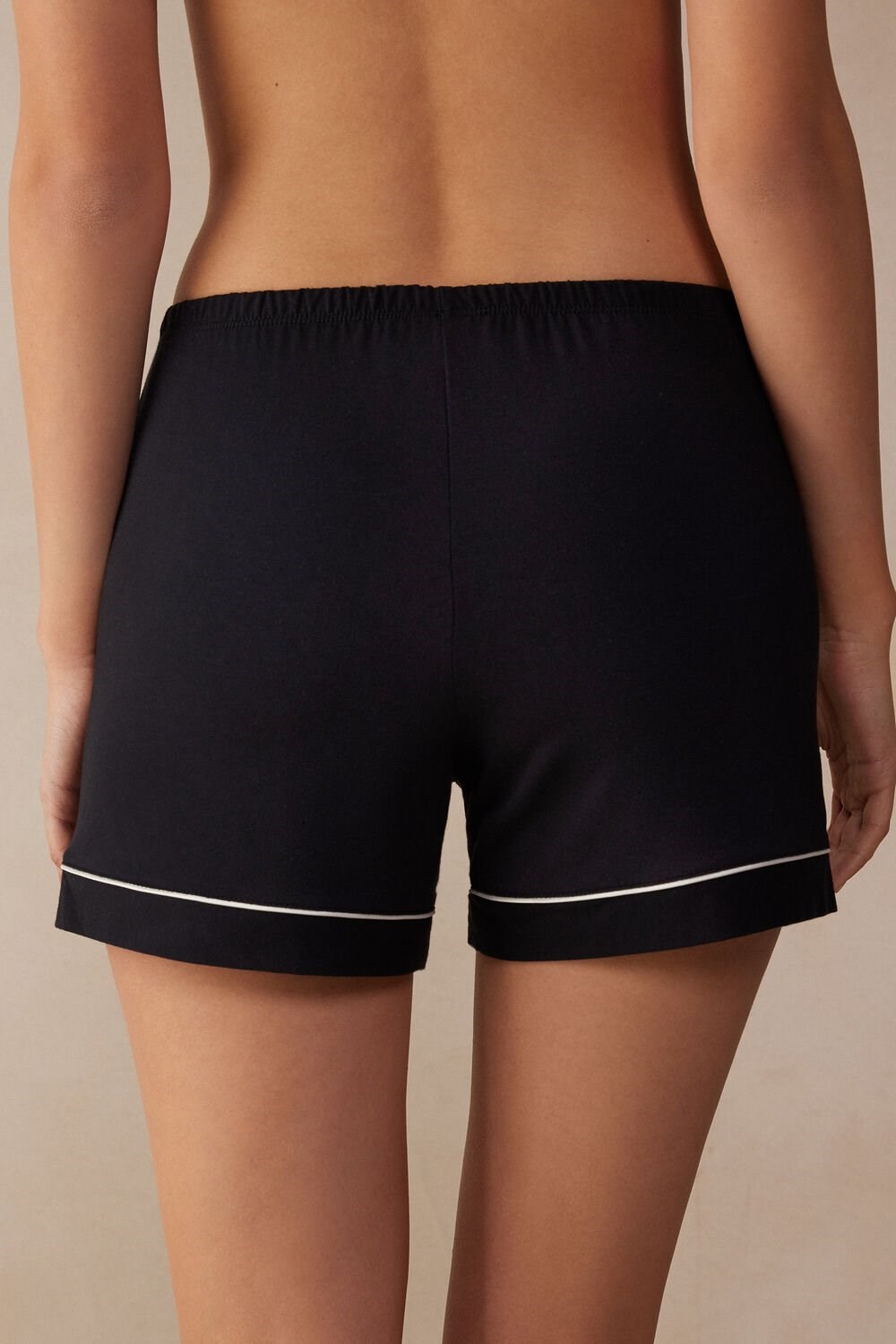 Intimissimi Modal Shorts with Contrast Trim Black - 019 - Black | 2156LTDKF