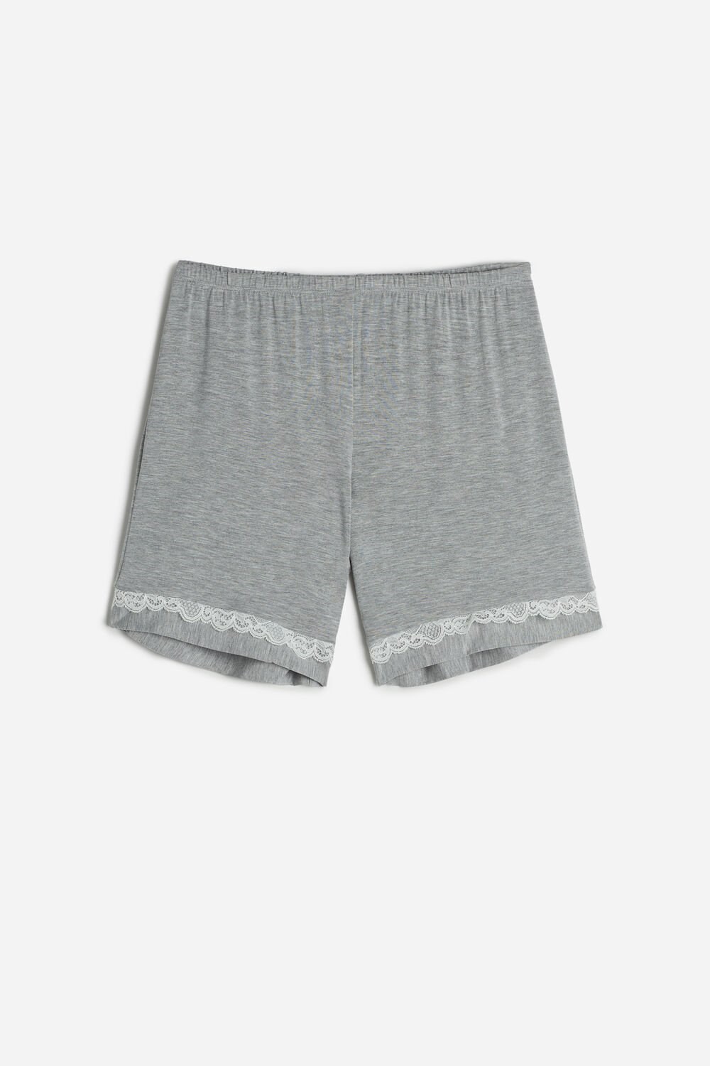 Intimissimi Modal Shorts with Lace Details Grey - 031 - Light Heathered Grey | 4576NXHTV