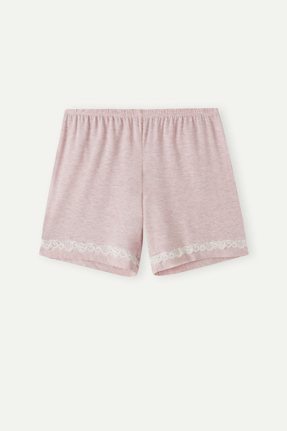 Intimissimi Modal Shorts with Lace Details Pale Pink - 008j - Heathered Light Pink | 8624SEJMF