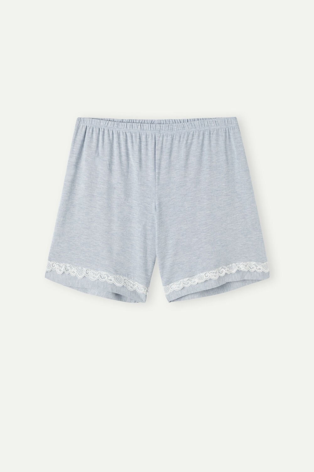 Intimissimi Modal Shorts with Lace Details Light Blue - 009j - Heathered Light Blue | 8974XHOIG