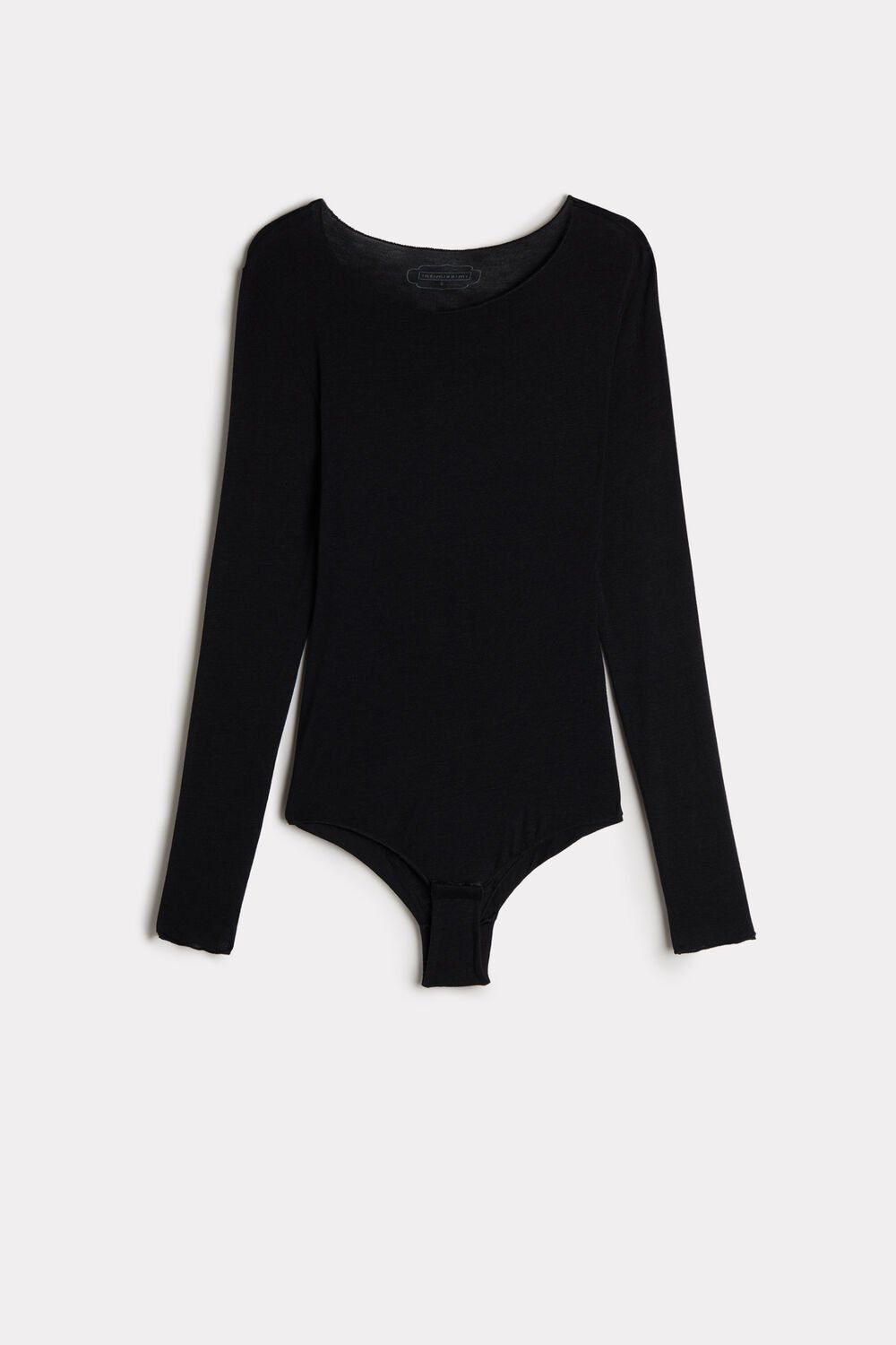 Intimissimi Modal and Cashmere Long-Sleeve Bodysuit Black - 019 - Black | 2309HXDLB