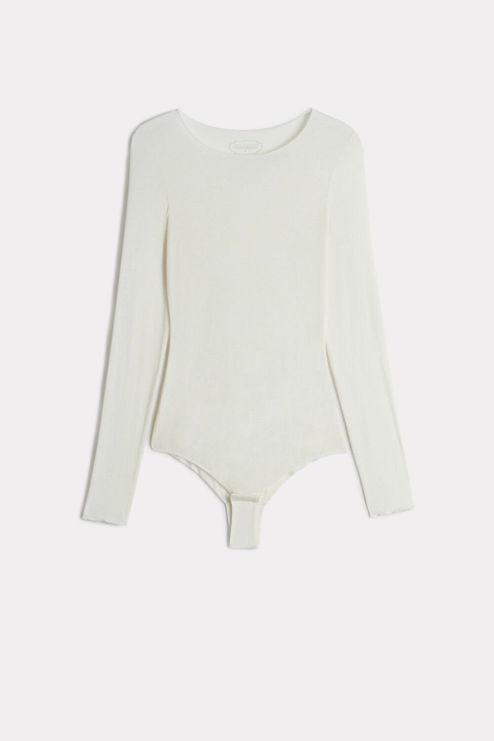 Intimissimi Modal and Cashmere Long-Sleeve Bodysuit Ivory - 231i - Vanilla | 4910LOZGU