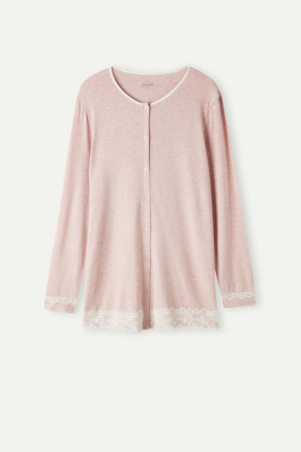 Intimissimi Modal and Lace Cardigan Pale Pink - 008j - Heathered Light Pink | 0948PFCYK