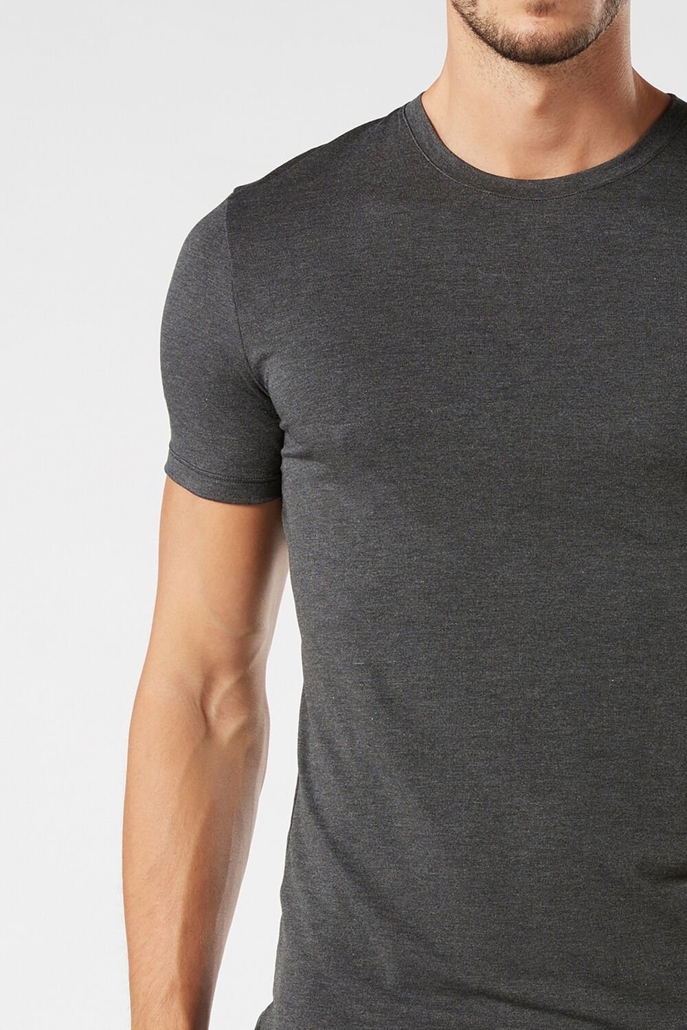 Intimissimi Modal and Silk T-shirt Grey - 040 - Dark Grey Blend | 9104QHPXJ