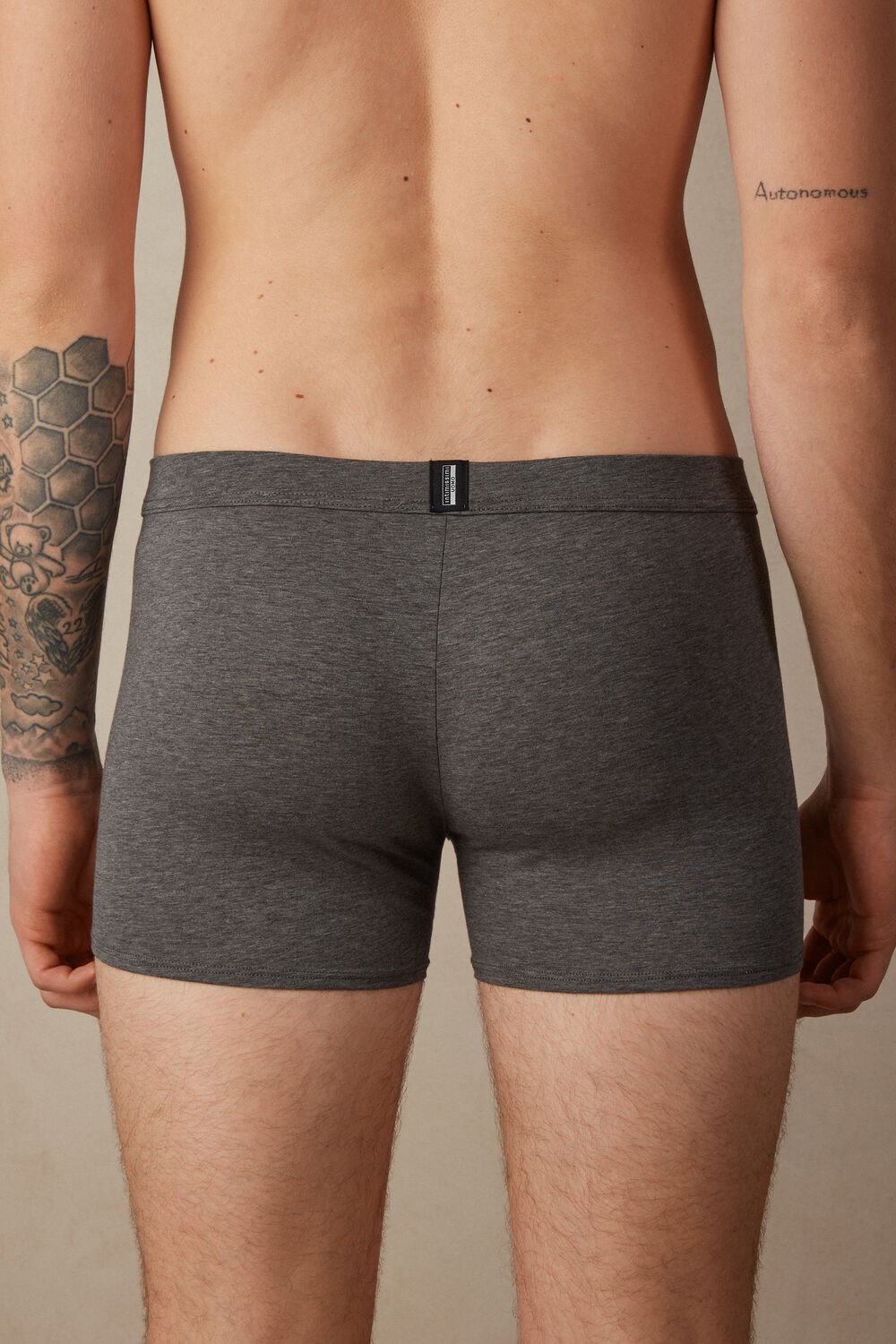 Intimissimi Natural Fresh Supima® Cotton Boxers Dark Grey - 5227 - Heathered Graphite Grey | 0136CHEWT