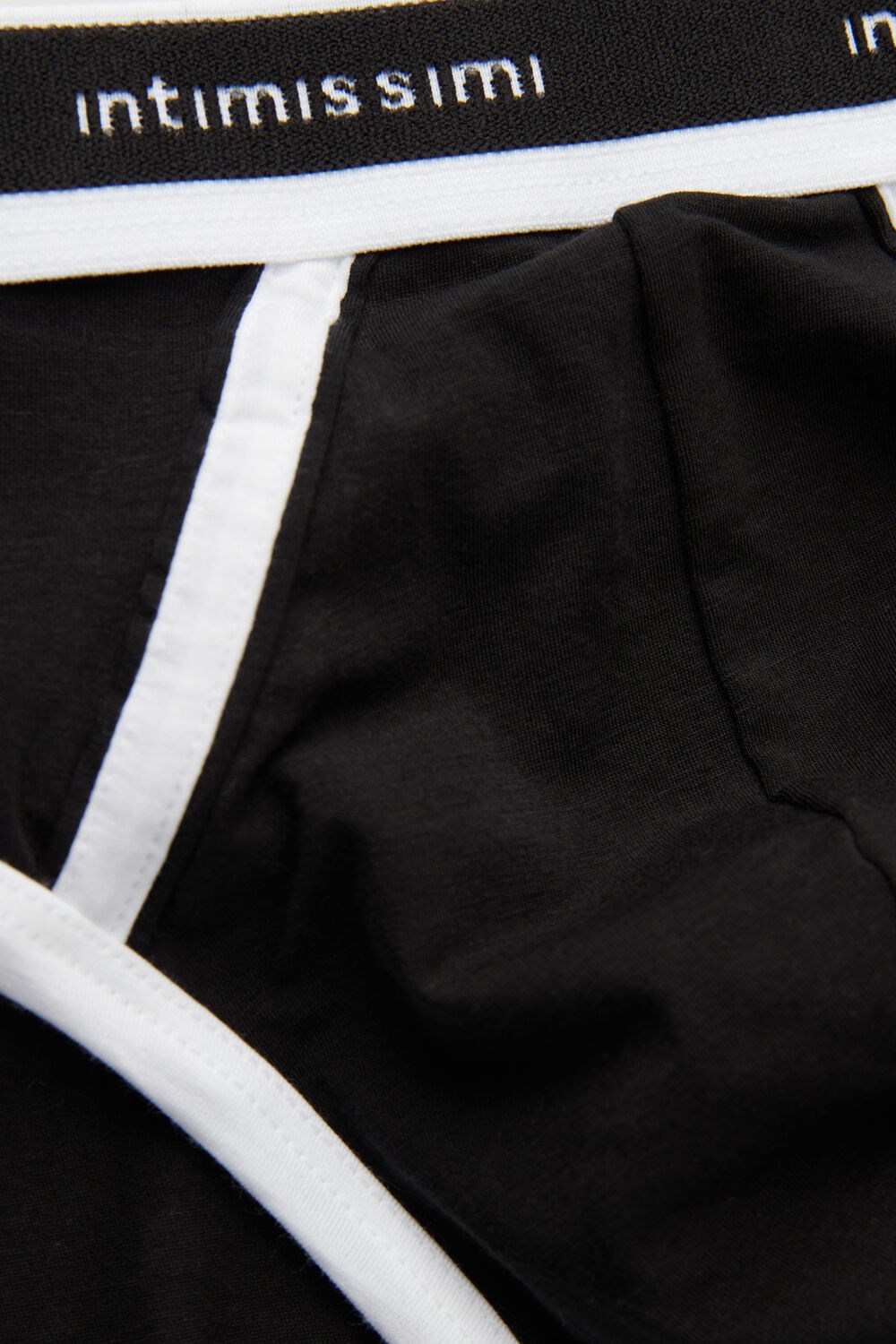 Intimissimi Natural Fresh Supima® Cotton Briefs with Logo Black - 661i - Black / White | 2095CNKGV