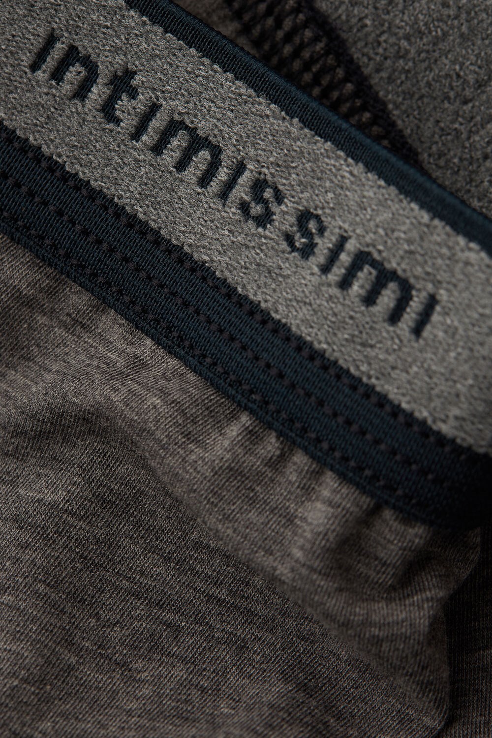 Intimissimi Natural Fresh Supima® Cotton Boxers with Logo Dark Grey - 080i - Heathered Graphite Grey / Blue | 3508KZWLH