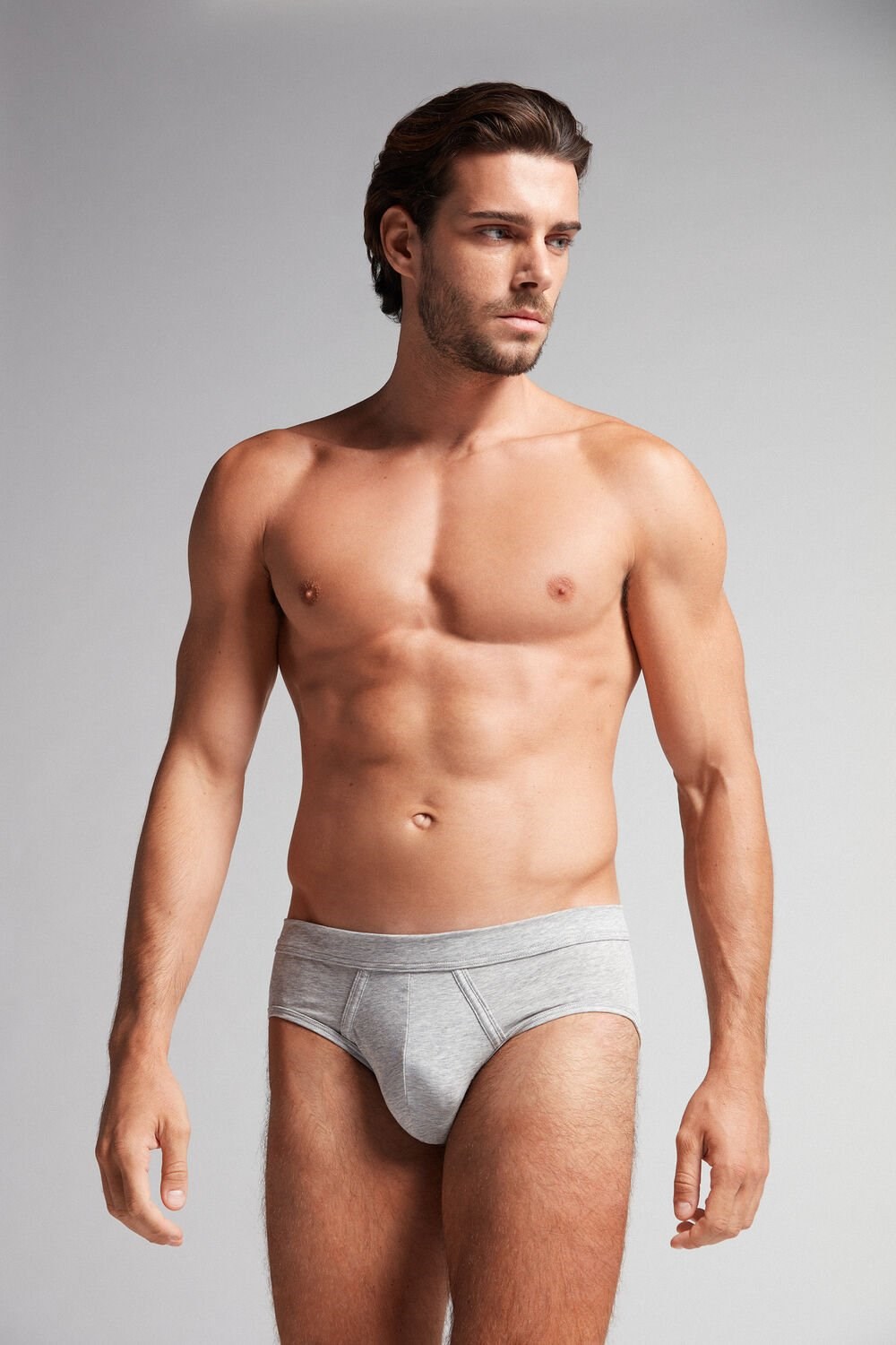 Intimissimi Natural Fresh Supima® Cotton Briefs Grey - 031 - Light Heathered Grey | 4013RWVTG