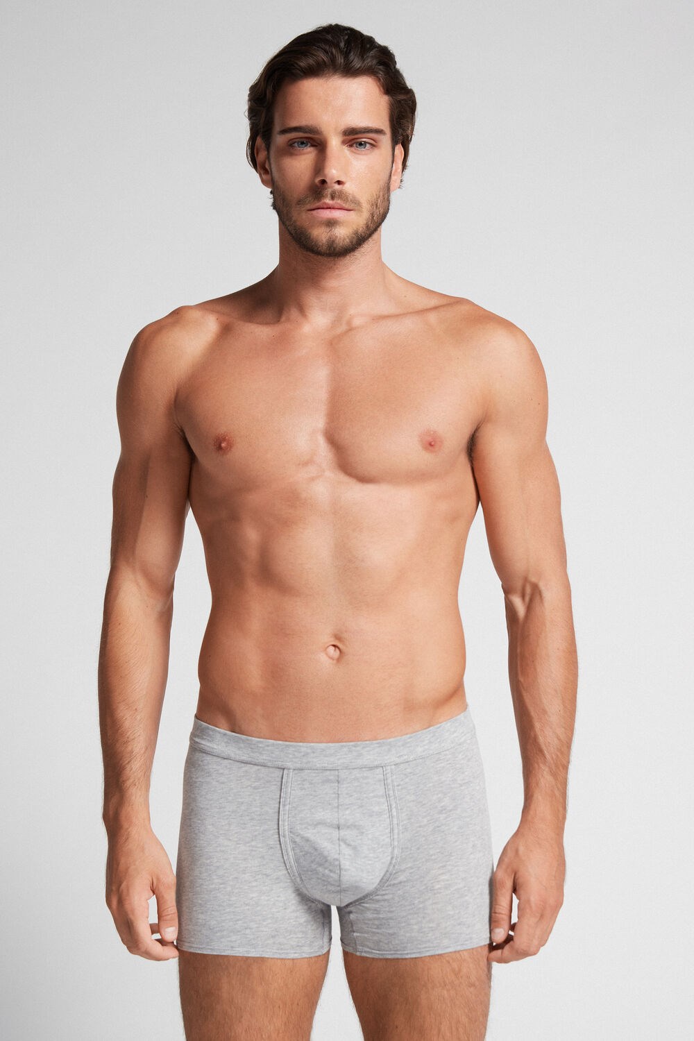 Intimissimi Natural Fresh Supima® Cotton Boxers Grey - 031 - Light Heathered Grey | 5837ZBDMK