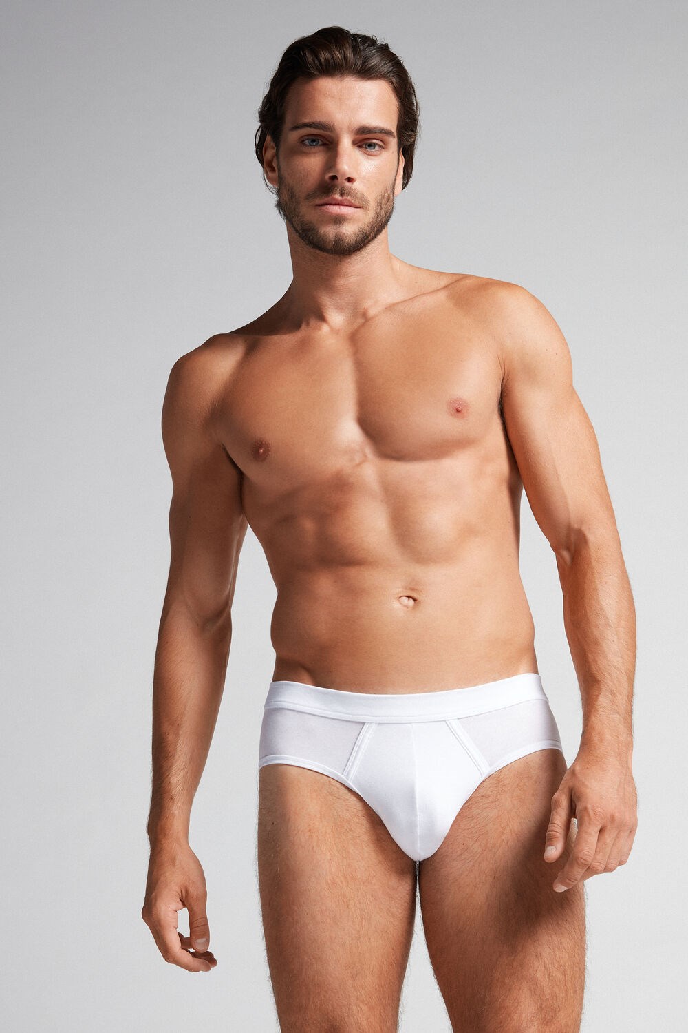 Intimissimi Natural Fresh Supima® Cotton Briefs White - 6986 - White / Blue | 6729PCIEV