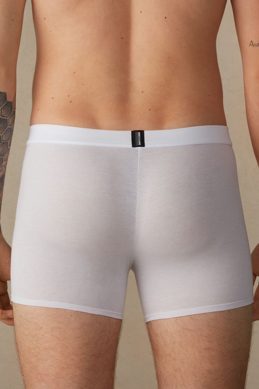 Intimissimi Natural Fresh Supima® Cotton Boxers White - 6986 - White / Blue | 8691BAYSP