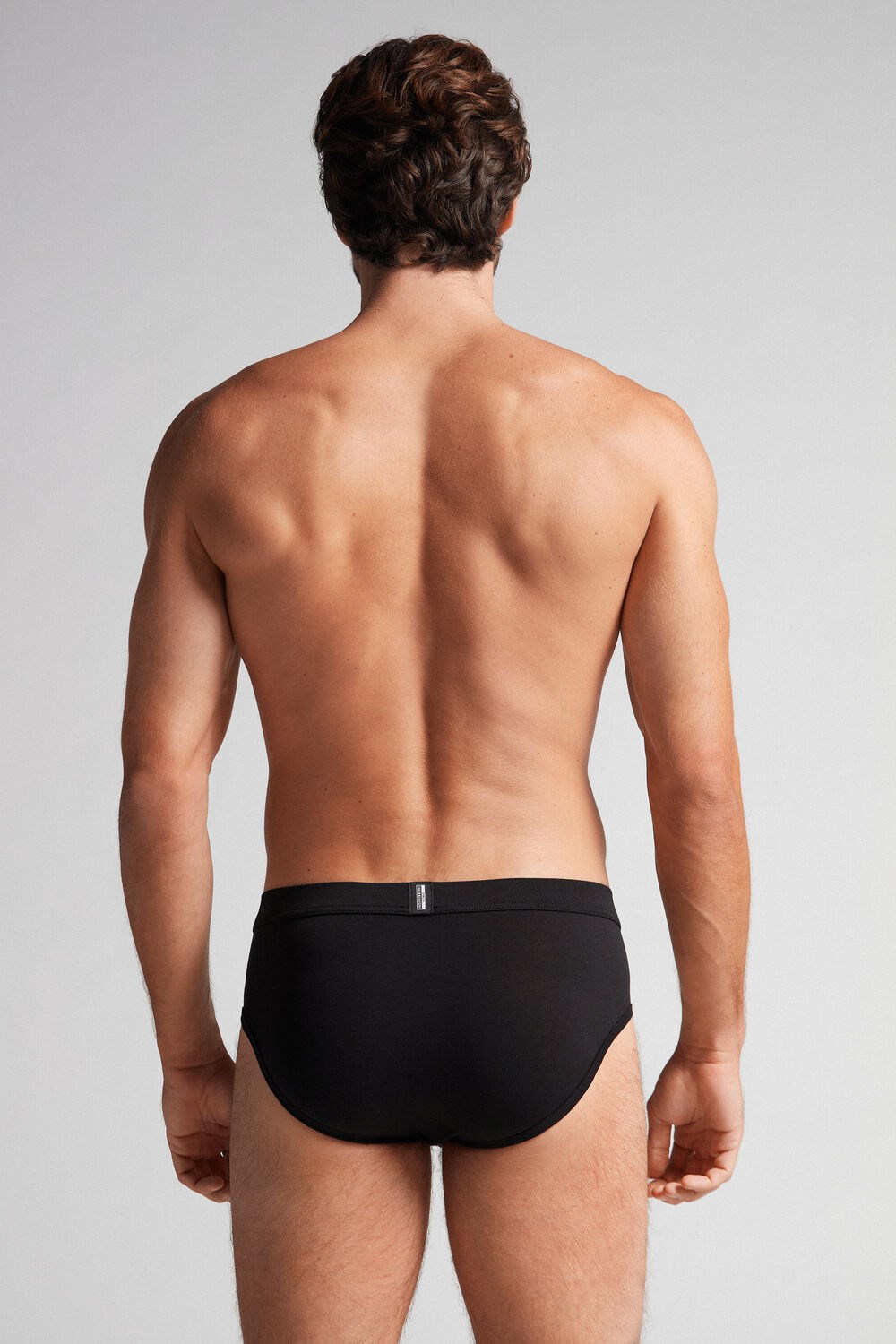 Intimissimi Natural Fresh Supima® Cotton Briefs Black - 7007 - Black / Heathered Graphite Grey | 9746BJUAQ