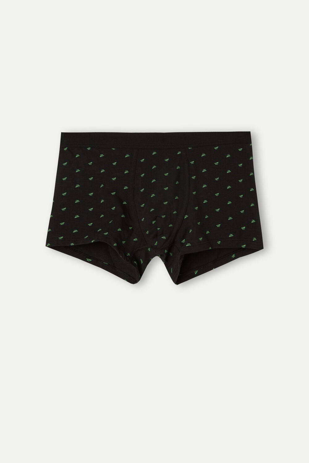 Intimissimi Paper Plane Boxers in Stretch Supima® Cotton Black - 194j - Black Airmail Print | 0189HZASO