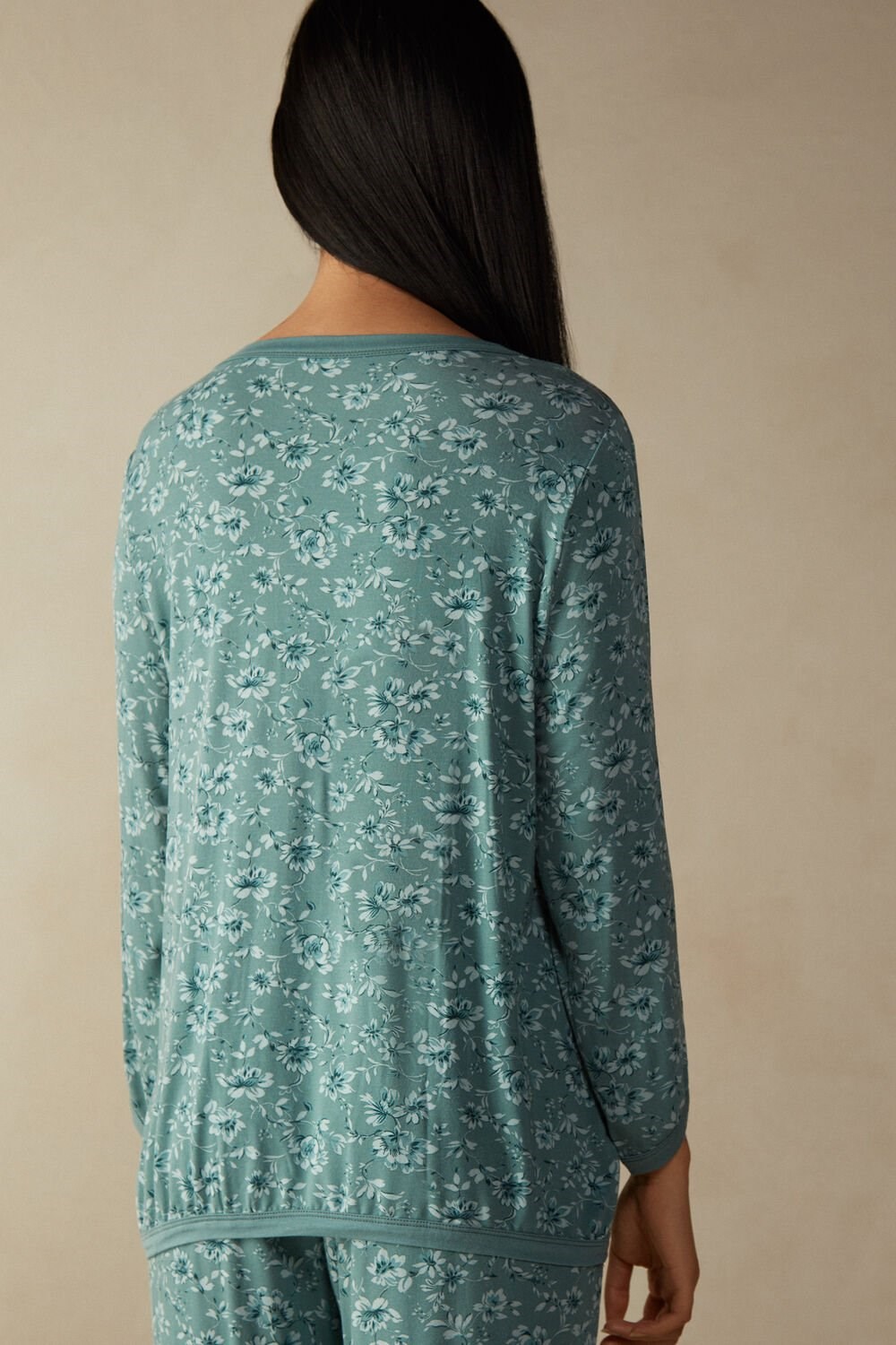 Intimissimi Prairie Bouquet Long Sleeve Top Green - 997i - St.Prairie Bouquet | 3865BKXNW