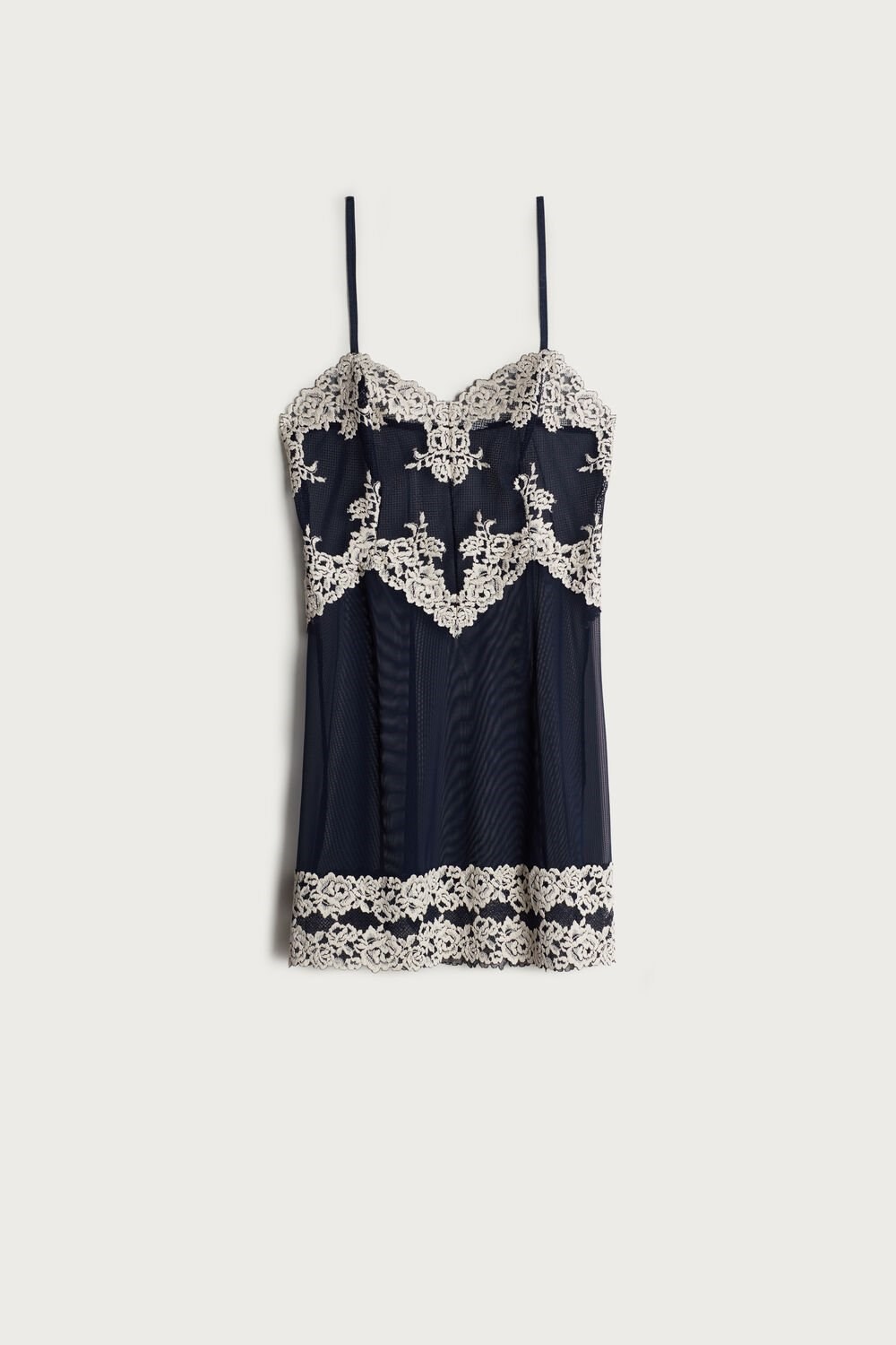 Intimissimi Pretty Flowers Babydoll Blue - 347i - Deep Blue / Vanilla | 6715IBZQD