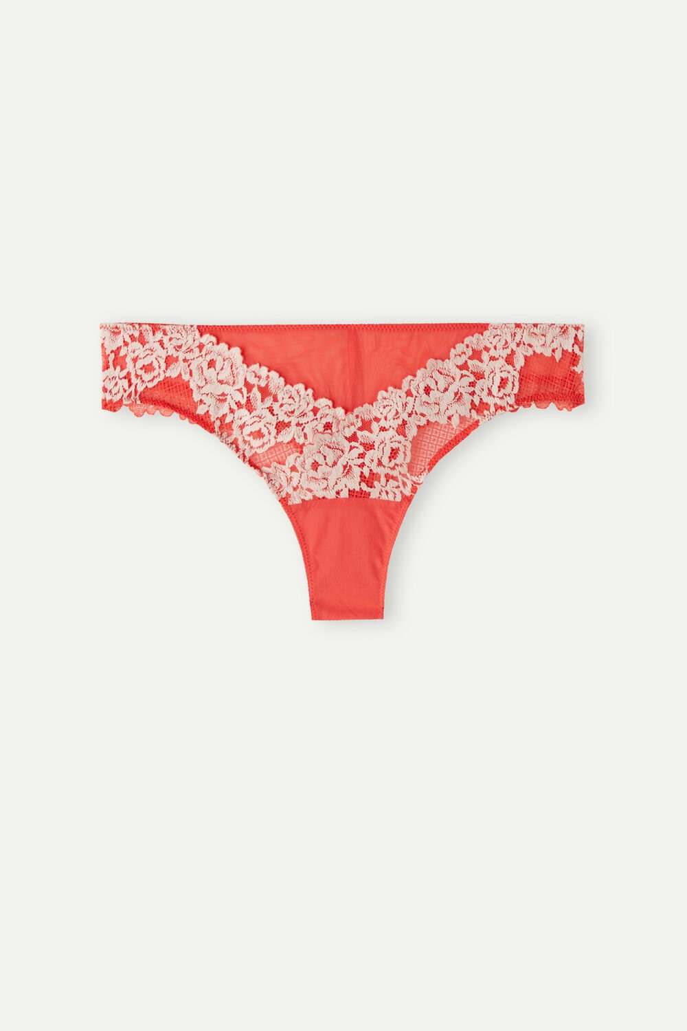 Intimissimi Pretty Flowers Brazilian Ivory - 216j - Flame Scarlet / Ivory | 5398WPSXN