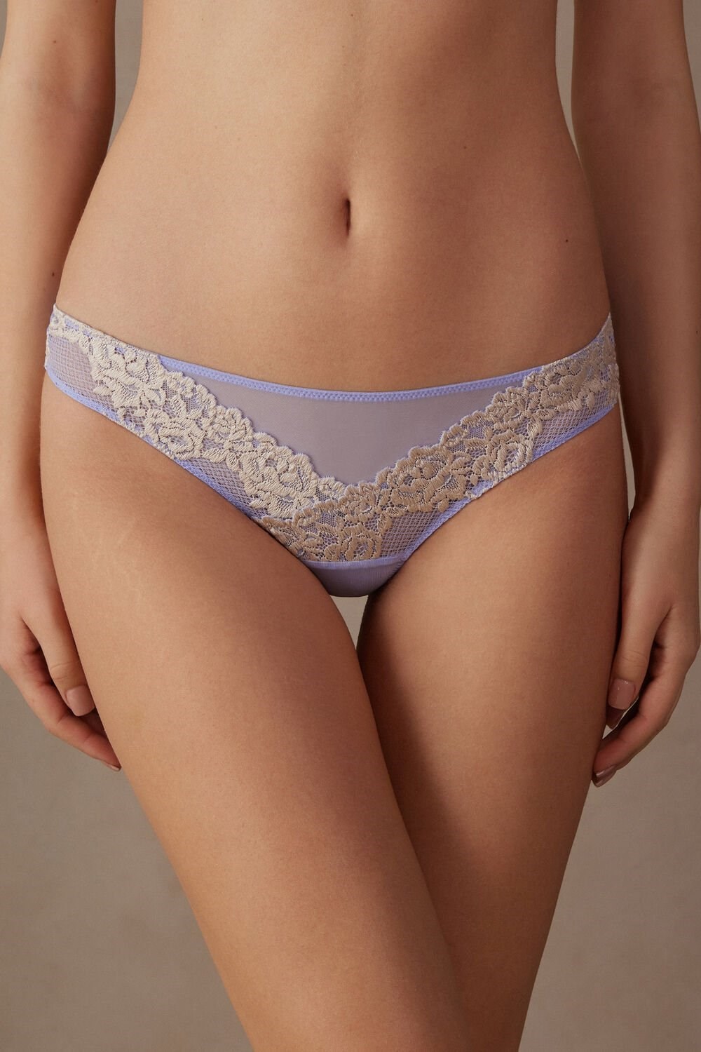 Intimissimi Pretty Flowers Brazilian Violet - 214j - Sweet Lavender / Ivory | 2318JOBCF