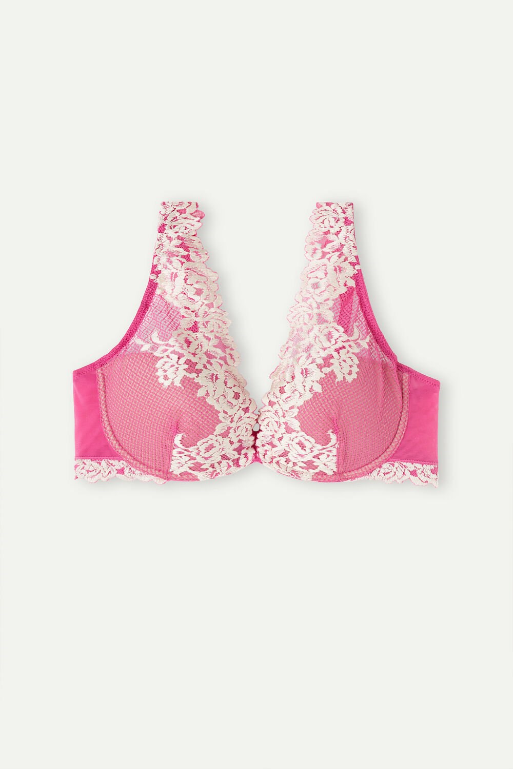 Intimissimi Pretty Flowers Elena Balconette Bra Pink - 213j - Valentine Pink / Ivory | 2473LFMQW