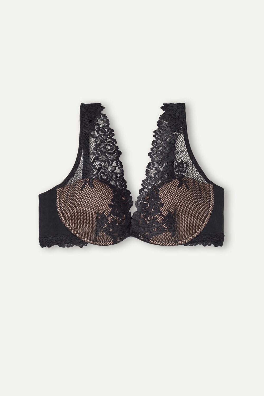 Intimissimi Pretty Flowers Elena Balconette Bra Black - 019 - Black | 4693YGFBH