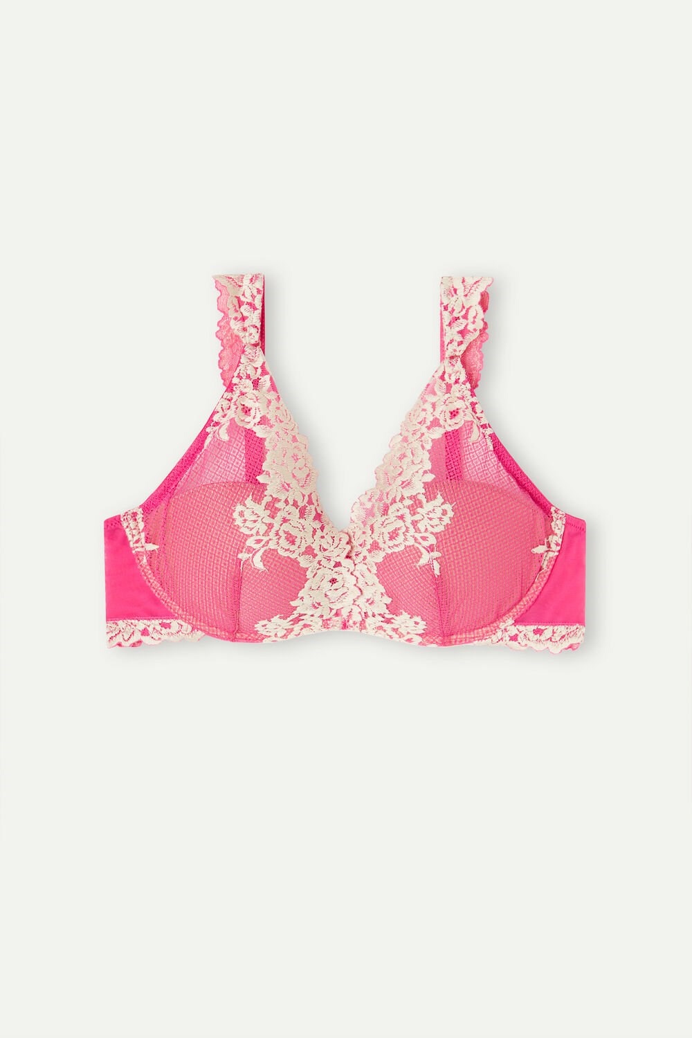 Intimissimi Pretty Flowers Giorgia Balconette Bra Pink - 213j - Valentine Pink / Ivory | 3072NGZIK