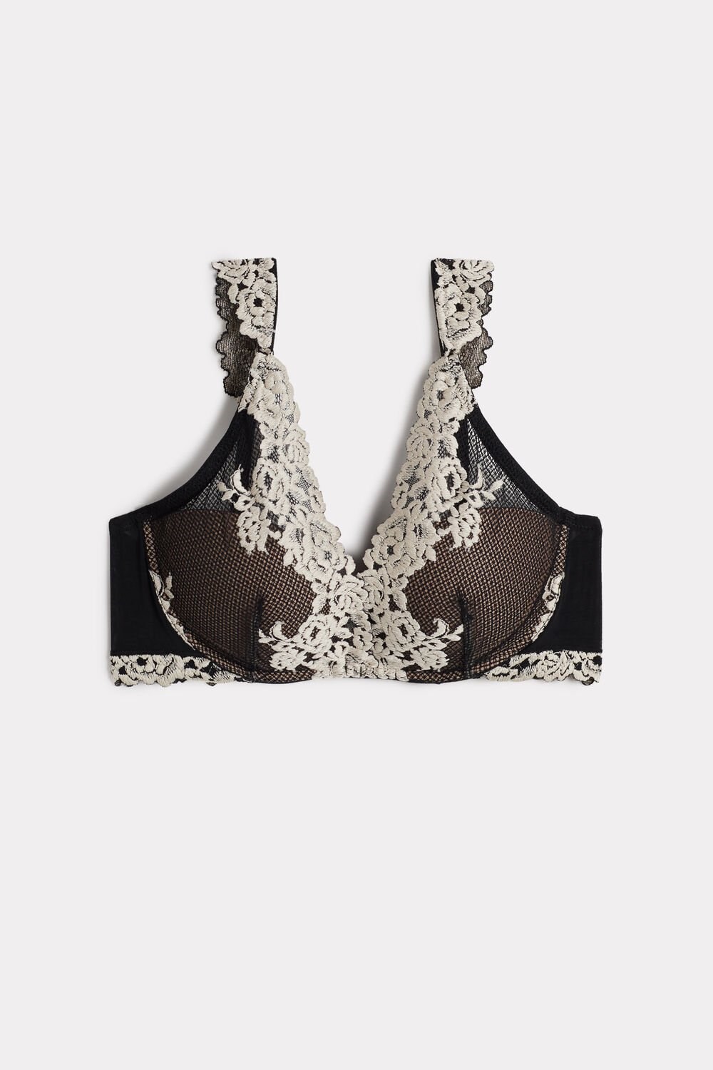 Intimissimi Pretty Flowers Giorgia Balconette Bra Multicolor - 9887 - Black / Ivory | 5824GCINP