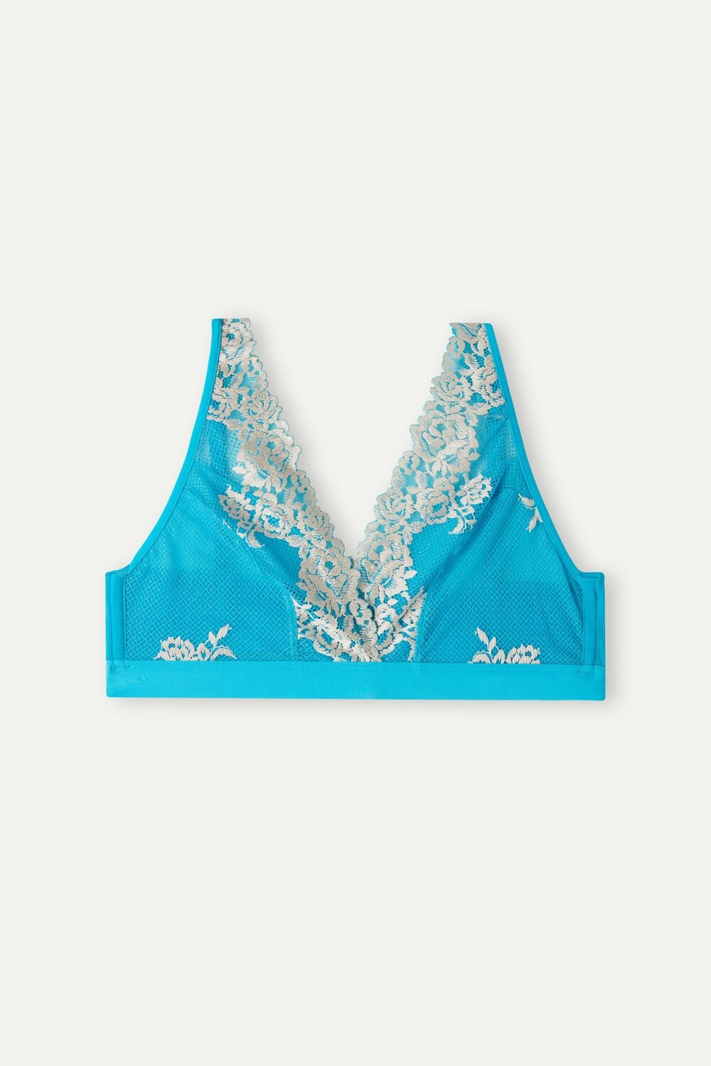 Intimissimi Pretty Flowers Lara Triangle Bra Blue - 233j - Digital Turquoise / Ivory | 4786IQCVZ