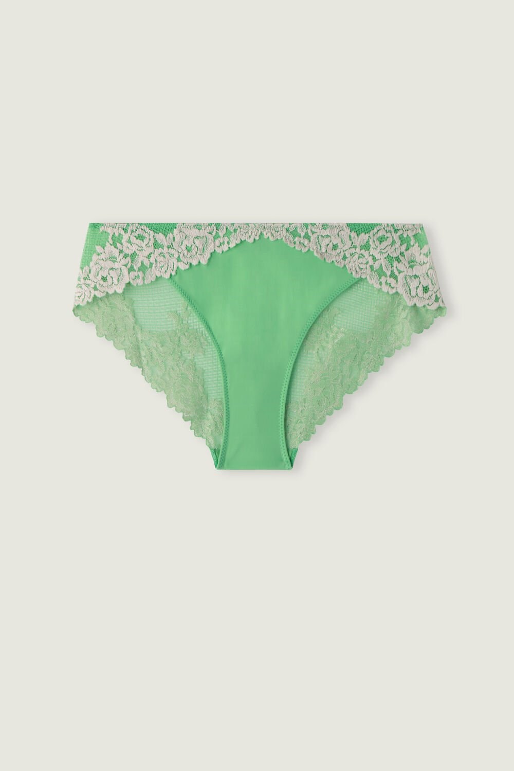 Intimissimi Pretty Flowers Panties Green - 215j - Apple Mint / Ivory | 7265ZCWTD