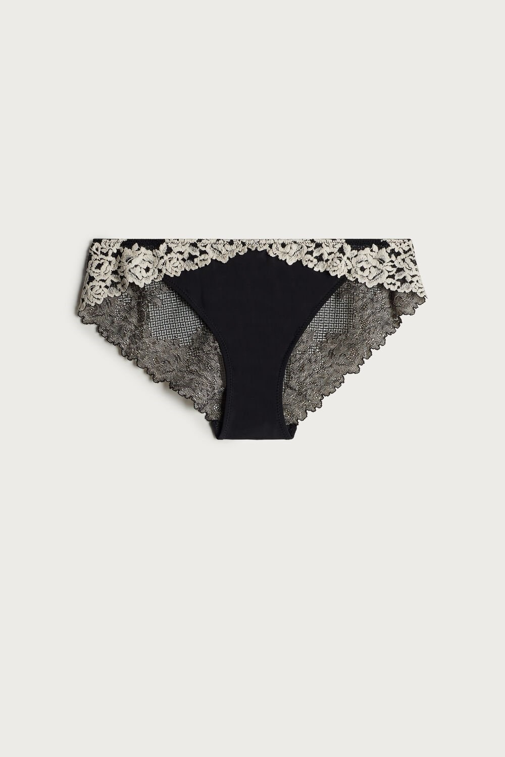 Intimissimi Pretty Flowers Panties Multicolor - 9887 - Black / Ivory | 6270RJNTD