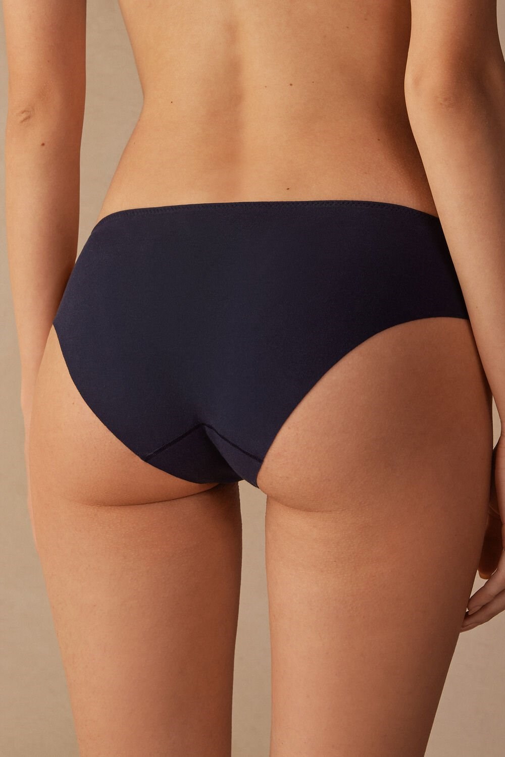 Intimissimi Pretty Flowers Seamless Cotton Panties Blue - 347i - Deep Blue / Vanilla | 0584CRNAL