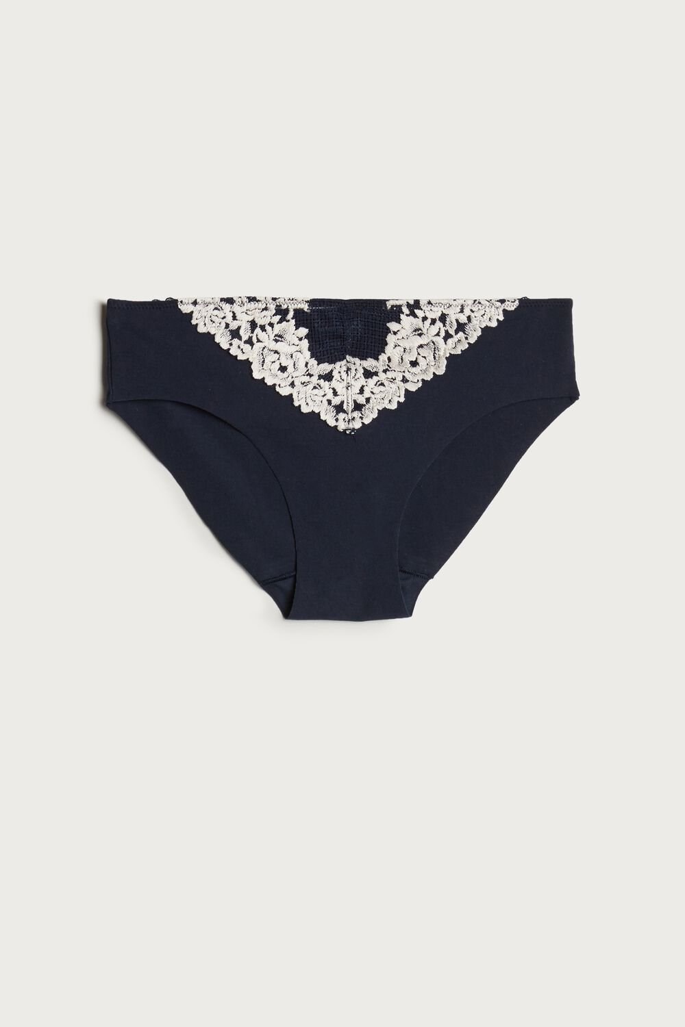 Intimissimi Pretty Flowers Seamless Cotton Panties Blue - 347i - Deep Blue / Vanilla | 0584CRNAL