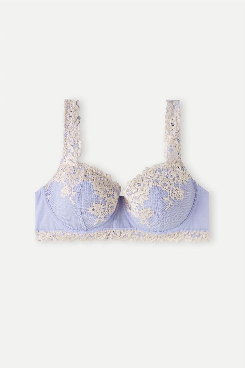 Intimissimi Pretty Flowers Sofia Balconette Bra Violet - 214j - Sweet Lavender / Ivory | 7645CFTLD