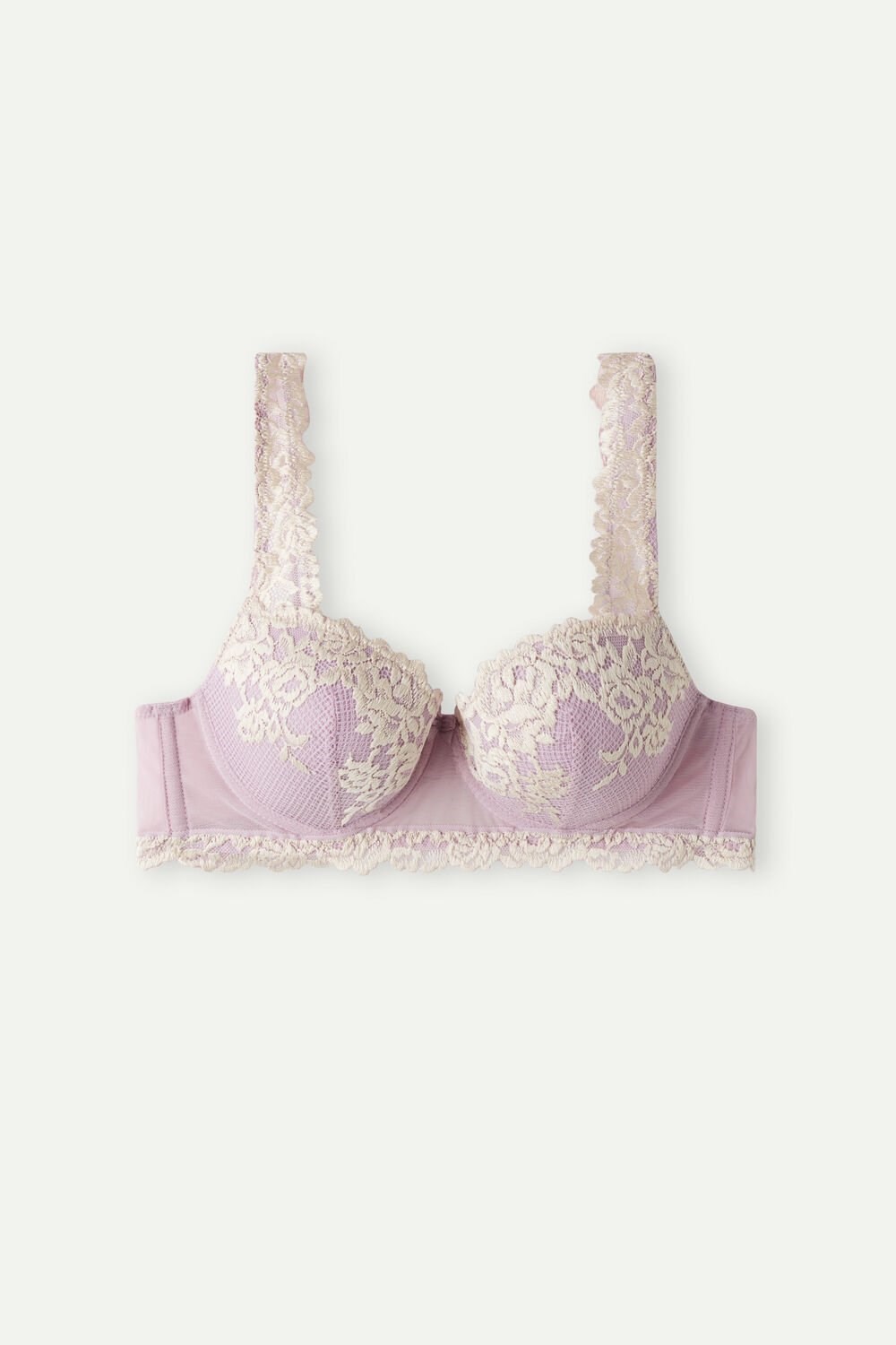 Intimissimi Pretty Flowers Sofia Balconette Bra Violet - 876i - Orchid Lilac / Ivory | 9310CLTNG