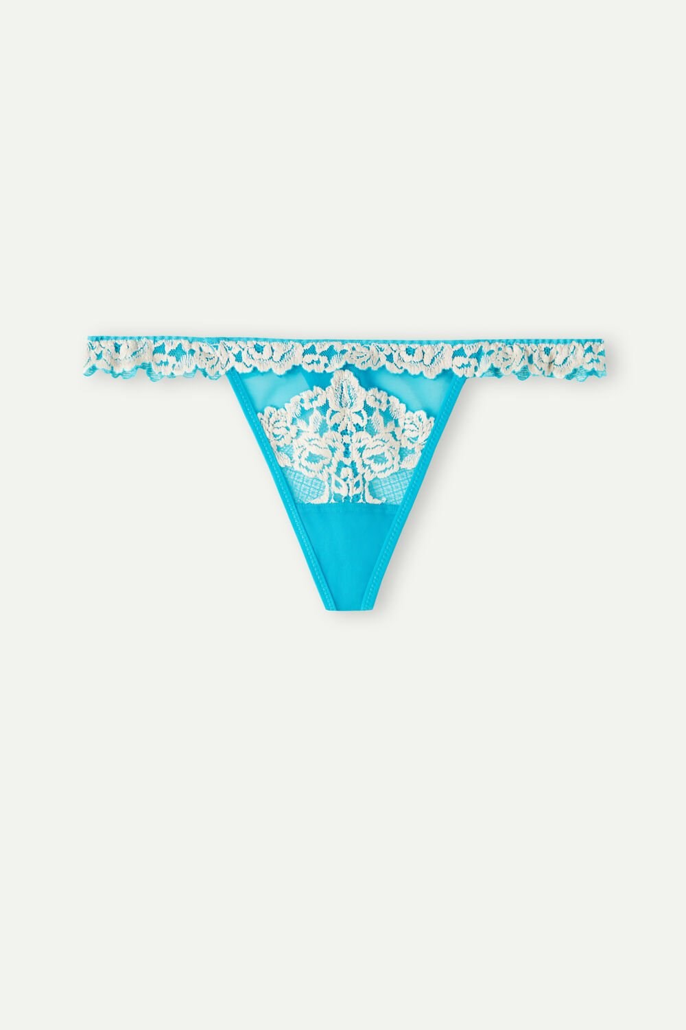 Intimissimi Pretty Flowers String Thong Blue - 233j - Digital Turquoise / Ivory | 1463MNIKH