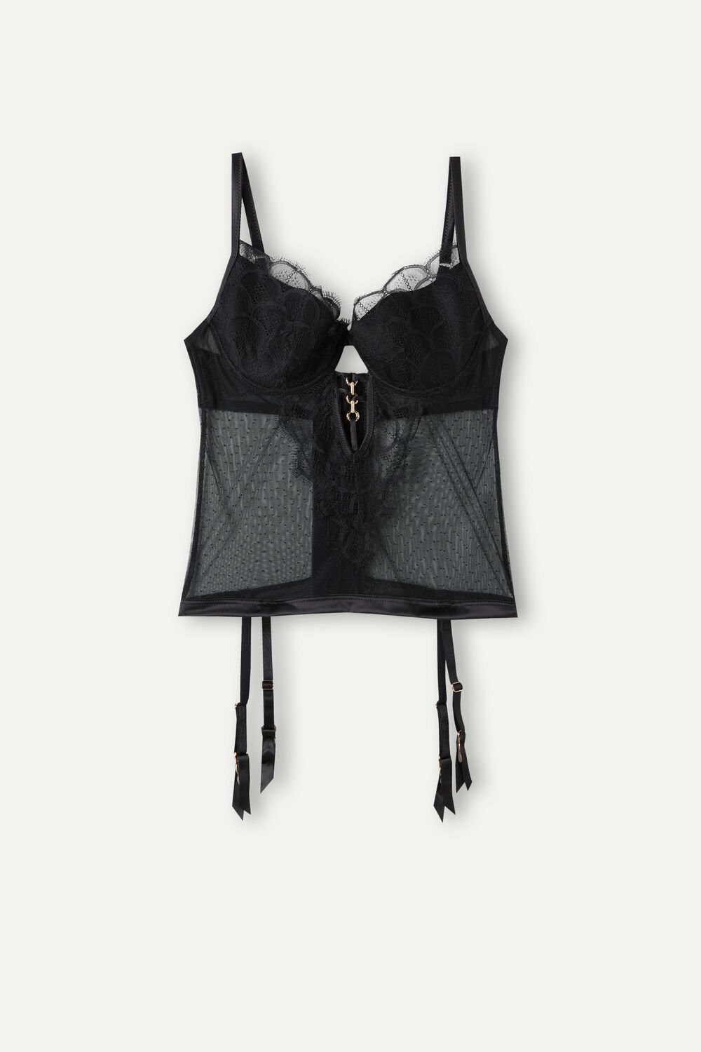 Intimissimi Pure Charme Guipure Demi Bustier Black - 019 - Black | 4593DHJUV