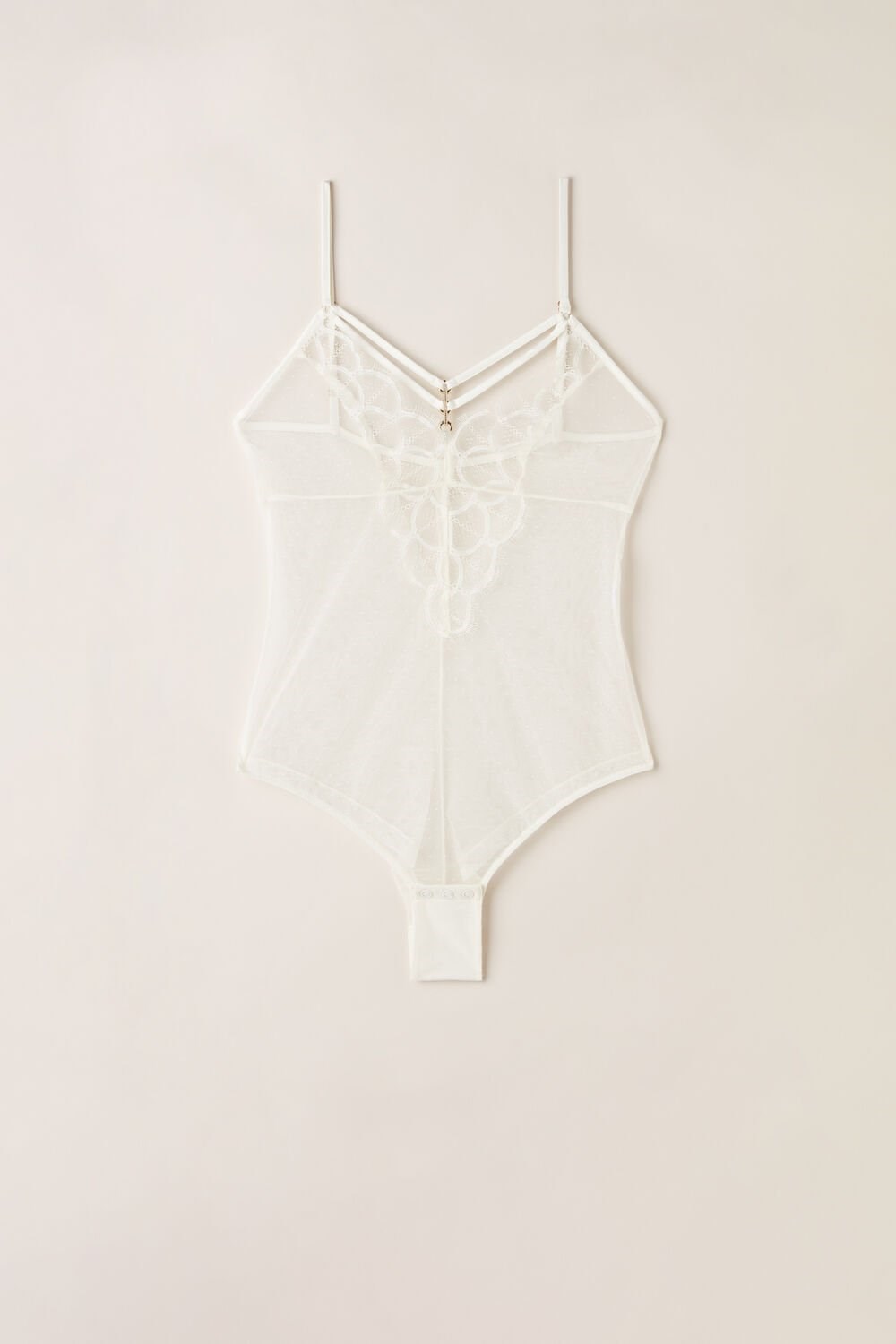 Intimissimi Pure Charme Tulle Bodysuit Ivory - 2127 - Talc White | 2714EIADS