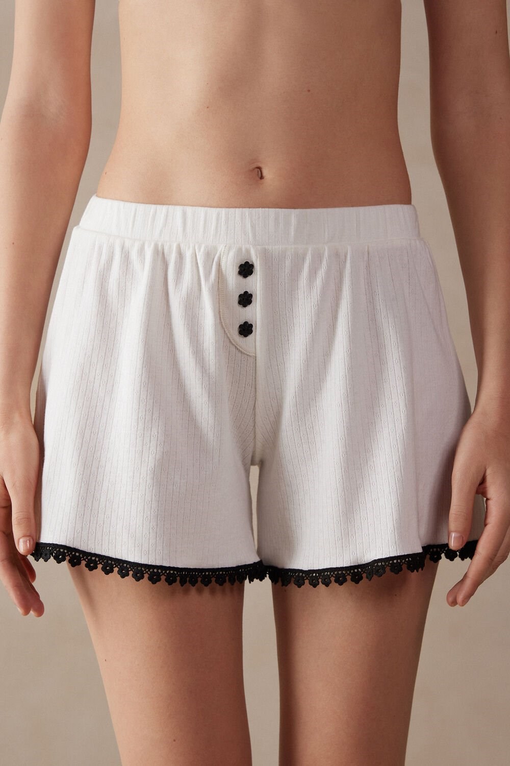 Intimissimi Pure Joy Cotton Shorts Ivory - 2127 - Talc White | 2415QGTDR