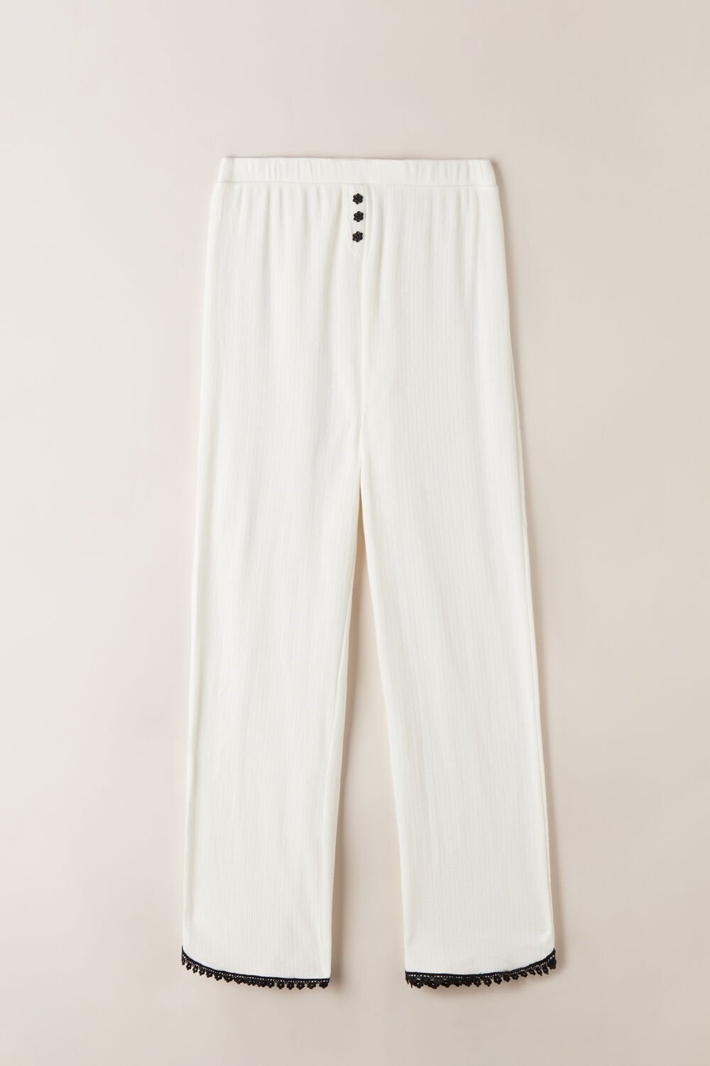 Intimissimi Pure Joy Full Length Cotton Pants Ivory - 2127 - Talc White | 6083UBWHA