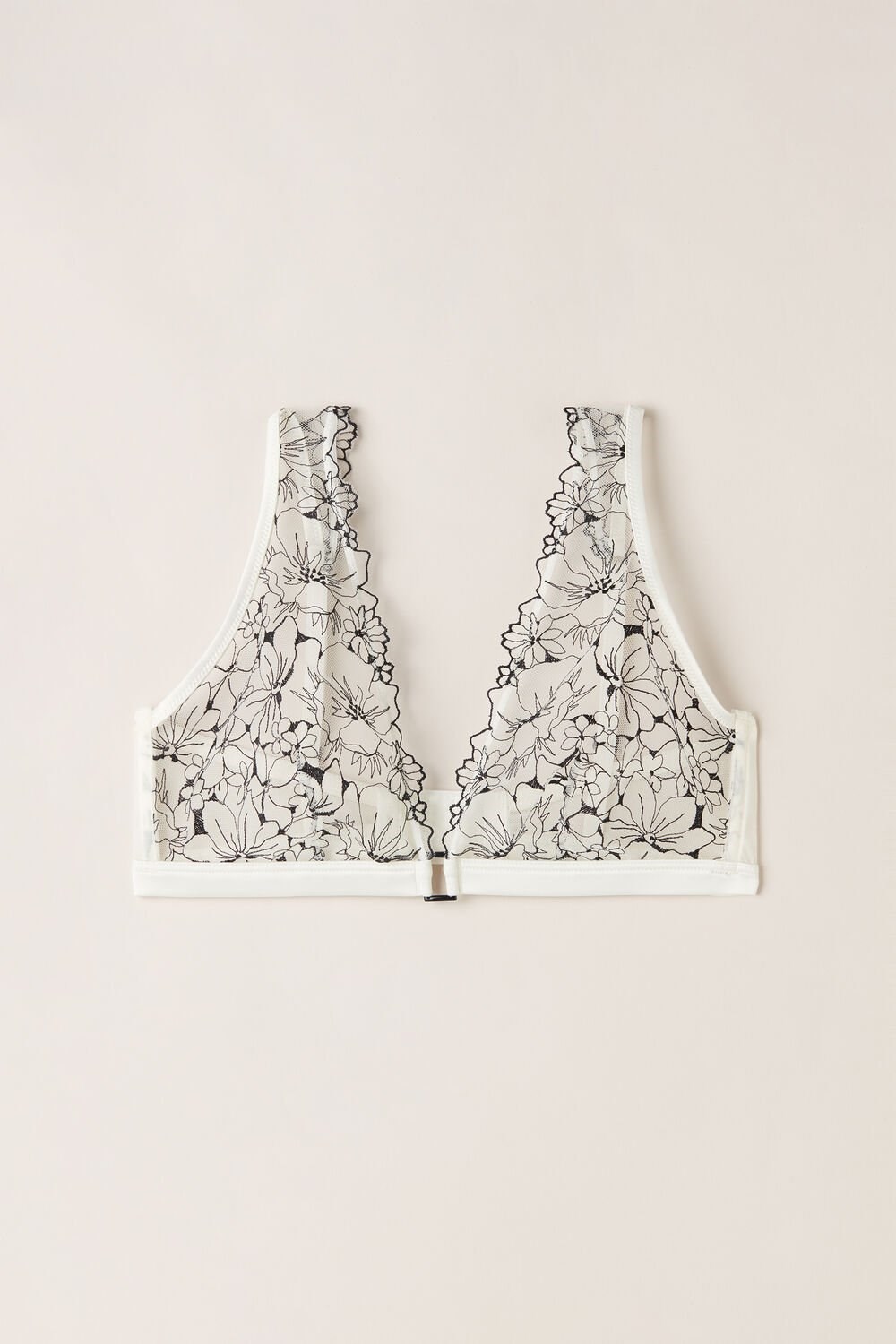 Intimissimi Pure Joy Triangle Bra Ivory - 4718 - Talc White / Black | 8916CKPAN