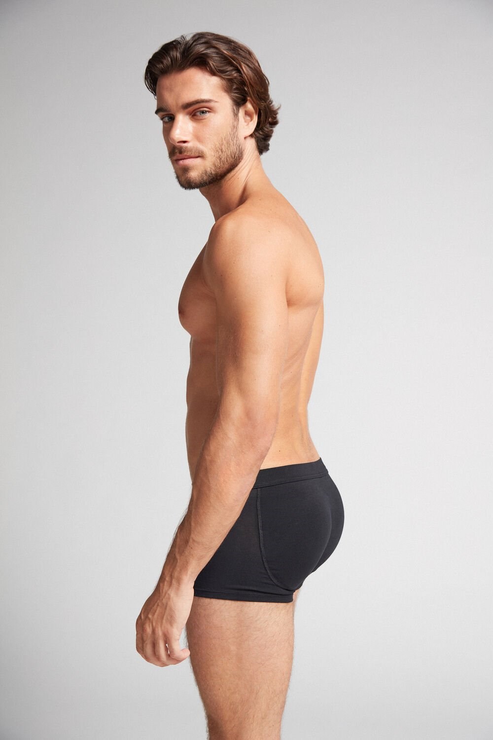 Intimissimi Push-up Boxers in Stretch Cotton 019 - Black | 0852IYSRV