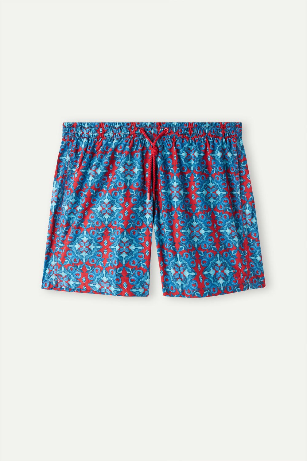 Intimissimi Red Moroccan Print Swim Trunks Blue - 260j - Sport Red Moroccan Print | 3817TAYJF