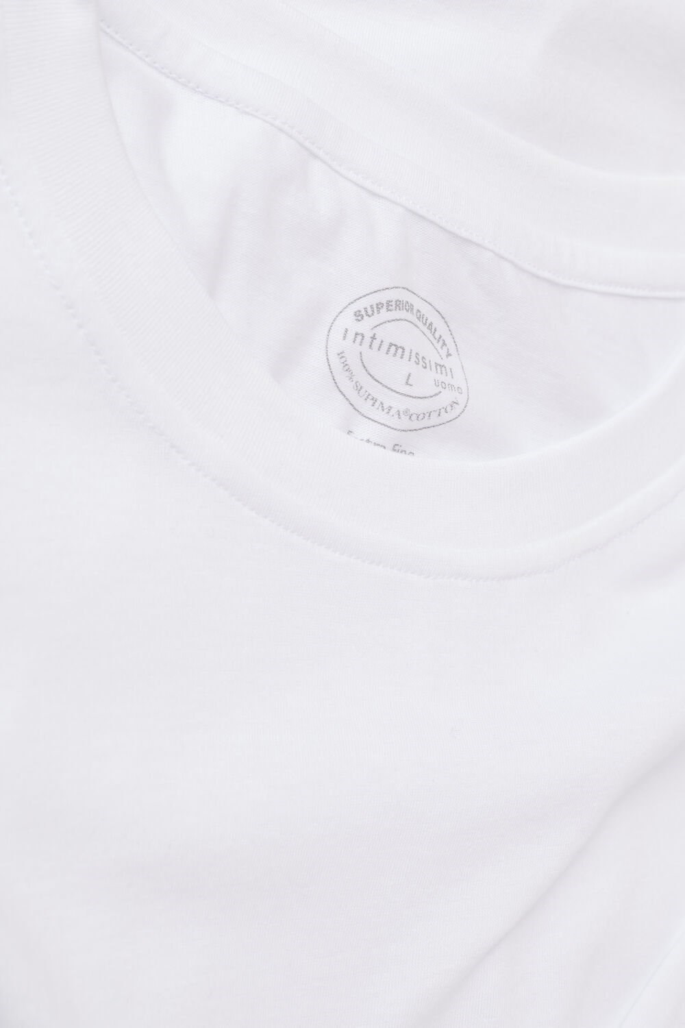 Intimissimi Regular Fit T-Shirt in Extrafine Supima® Cotton White - 001 - White | 1849LYMBP