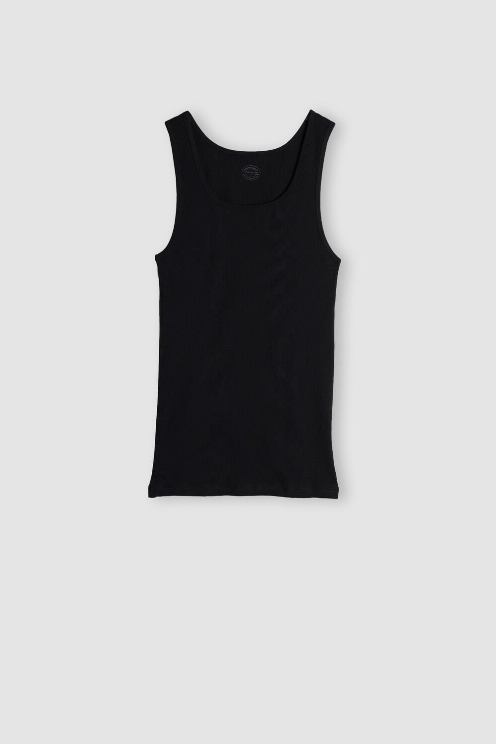 Intimissimi Ribbed Supima Cotton Tank Top Black - 019 - Black | 0186FVPUR