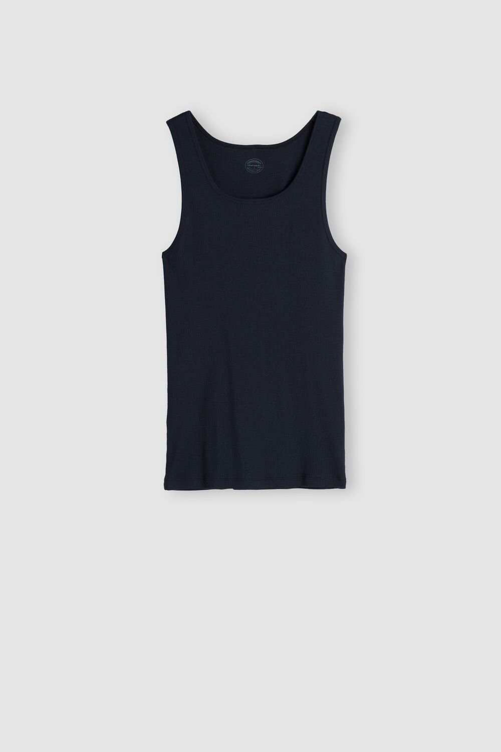 Intimissimi Ribbed Supima Cotton Tank Top Blue - 800 - Midnight Blue | 5780HBONT