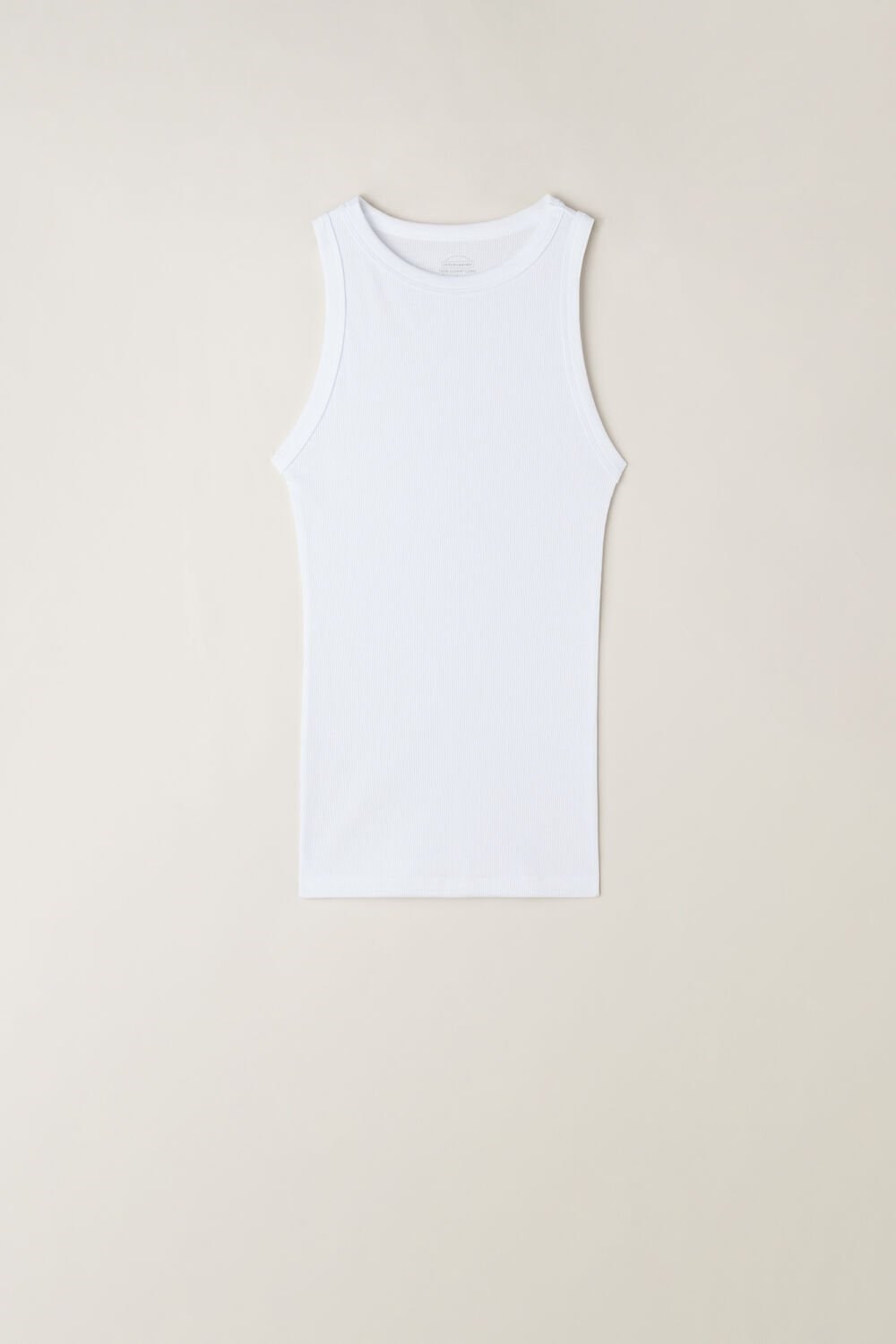 Intimissimi Ribbed Tank Top in Supima® Cotton White - 001 - White | 7365WLUCA