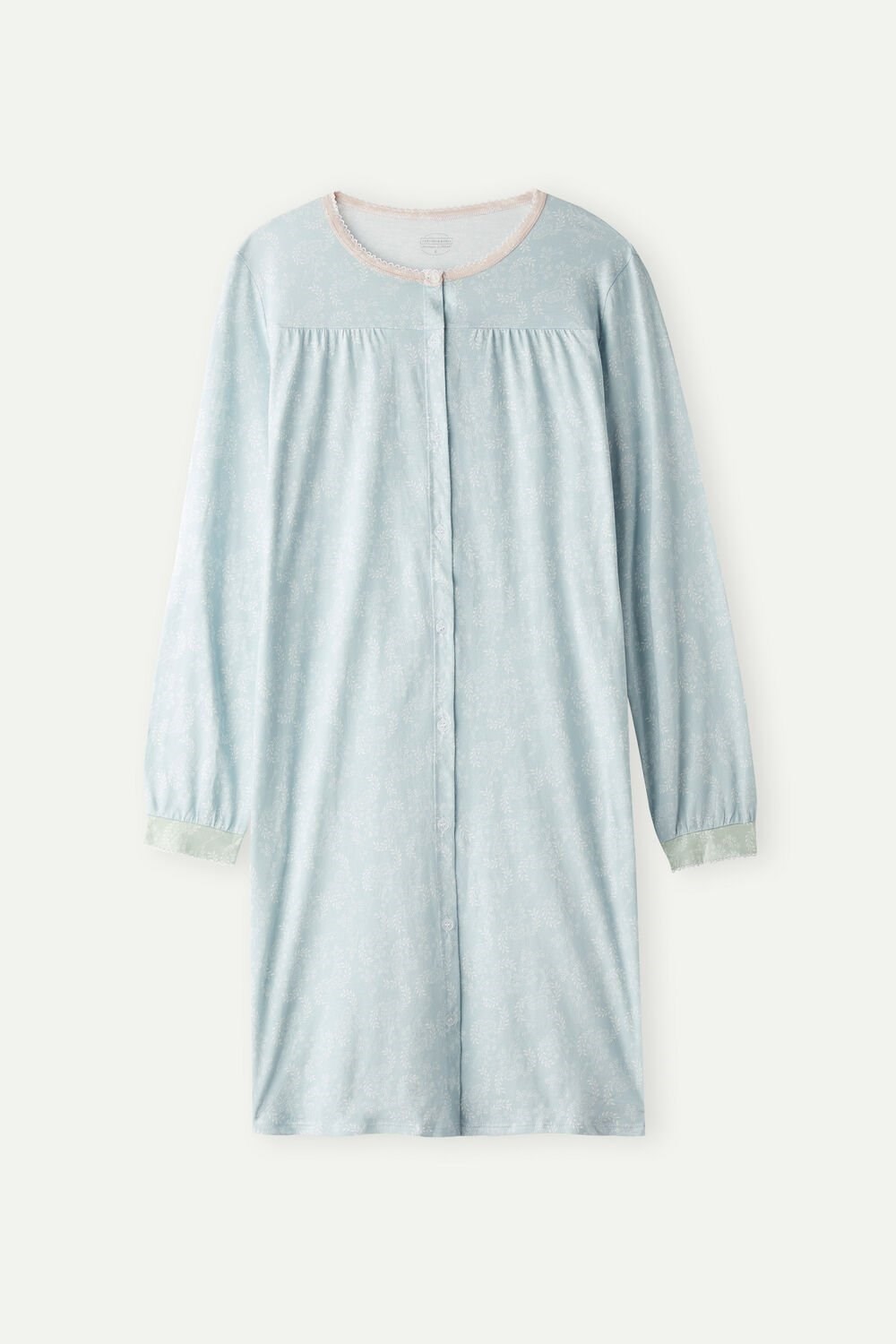 Intimissimi Romantic Cashmere Button Up Night Shirt Light Blue - 226j - Romantic Cashmere Print | 8231ZUQVM