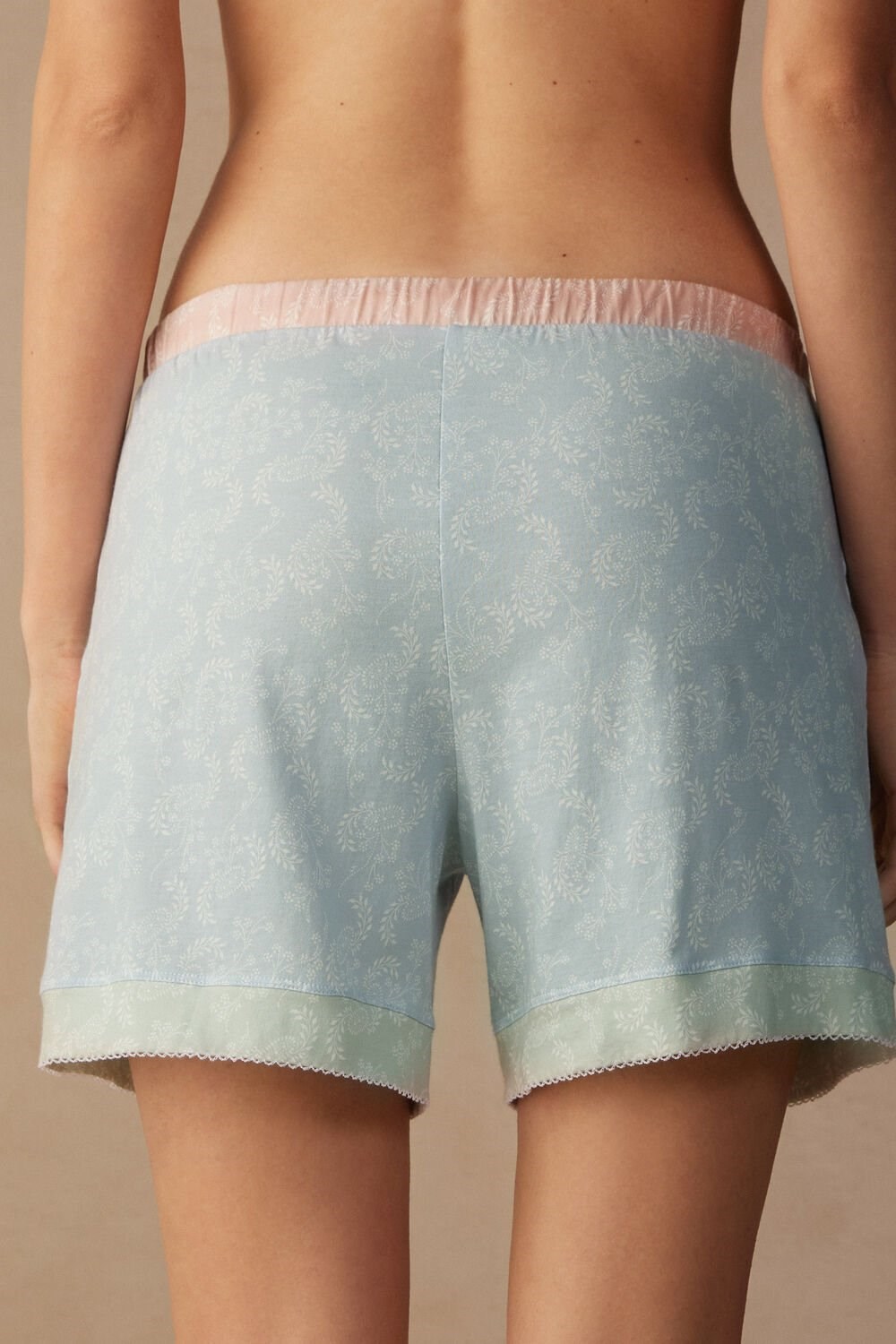 Intimissimi Romantic Cashmere Cotton Shorts Light Blue - 226j - Romantic Cashmere Print | 4015JUVLM